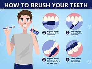 Instruction On How To Brush Your Teeth Correctly Medical Infographic 