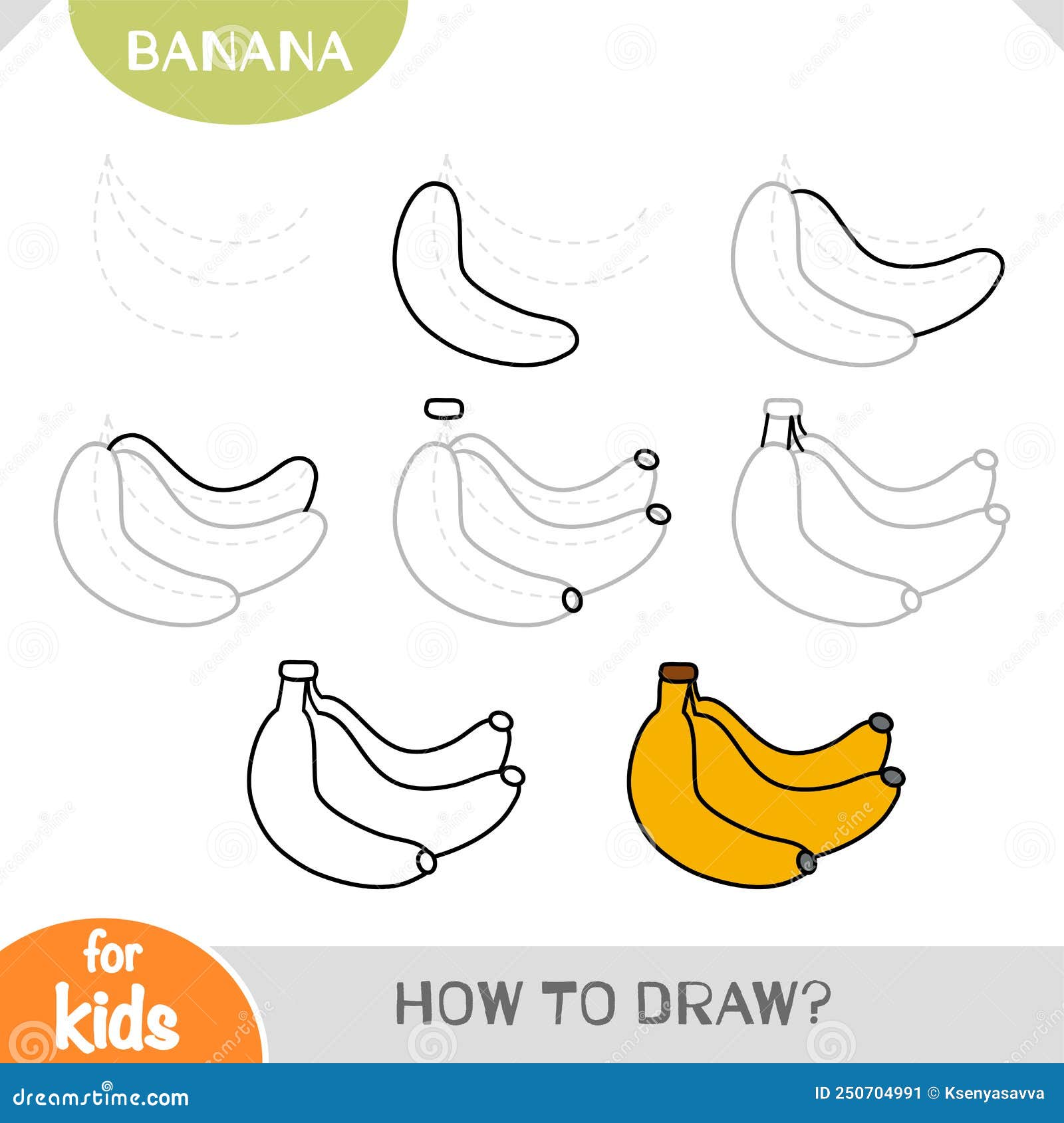 banana drawing step by step