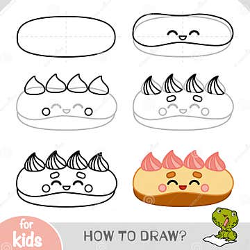 How To Draw Eclair Pastry for Children. Step by Step Drawing Tutorial ...