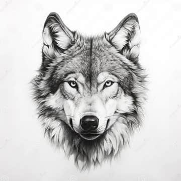 How To Draw a Realistic Wolf for Tattoos: Step-by-step Guide Stock ...