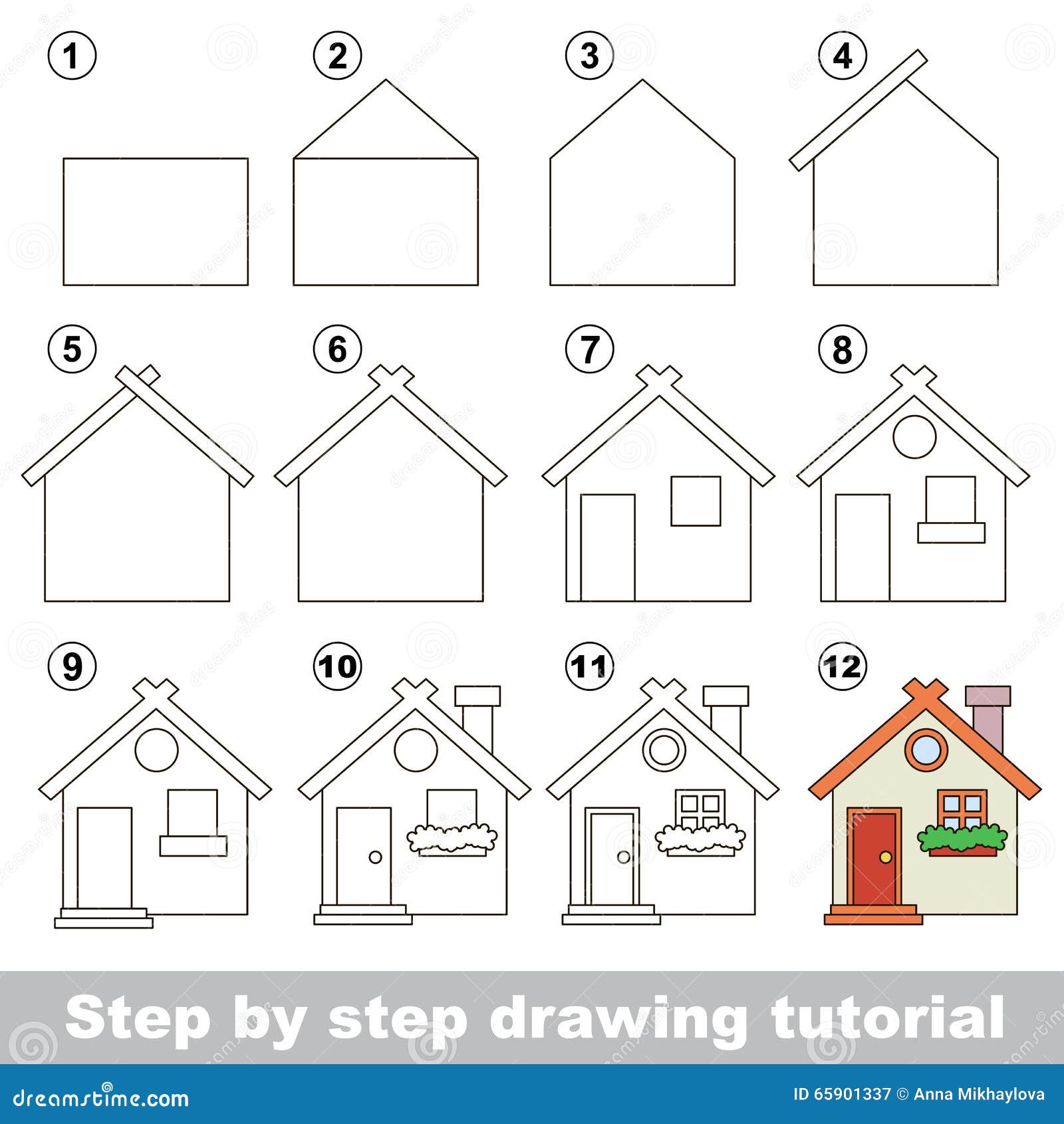 How To Draw A Toy House Stock Vector Illustration Of Little