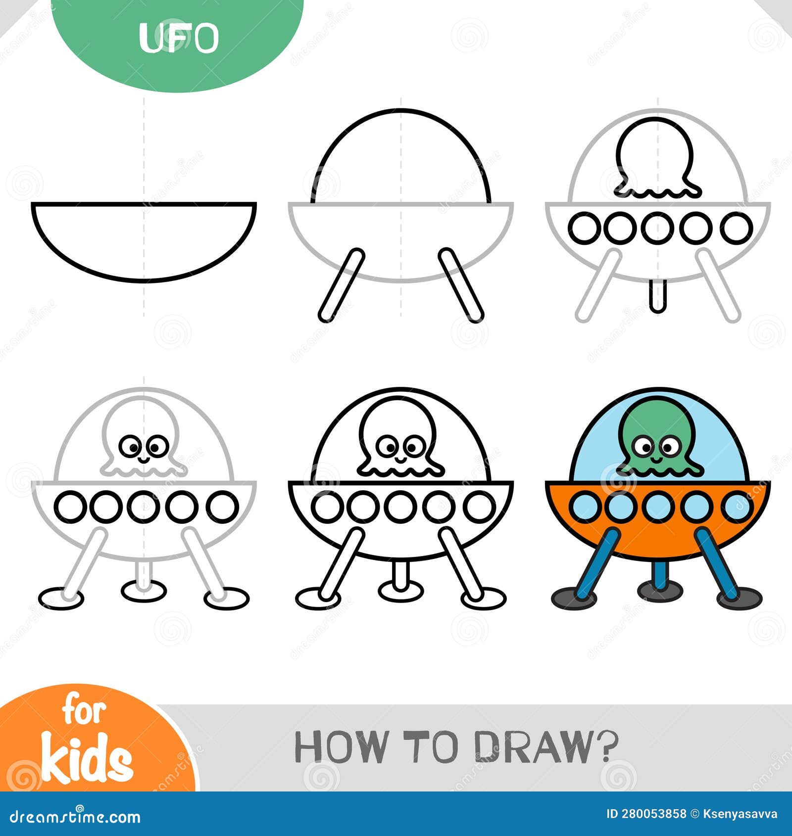 How to Draw a UFO - Really Easy Drawing Tutorial