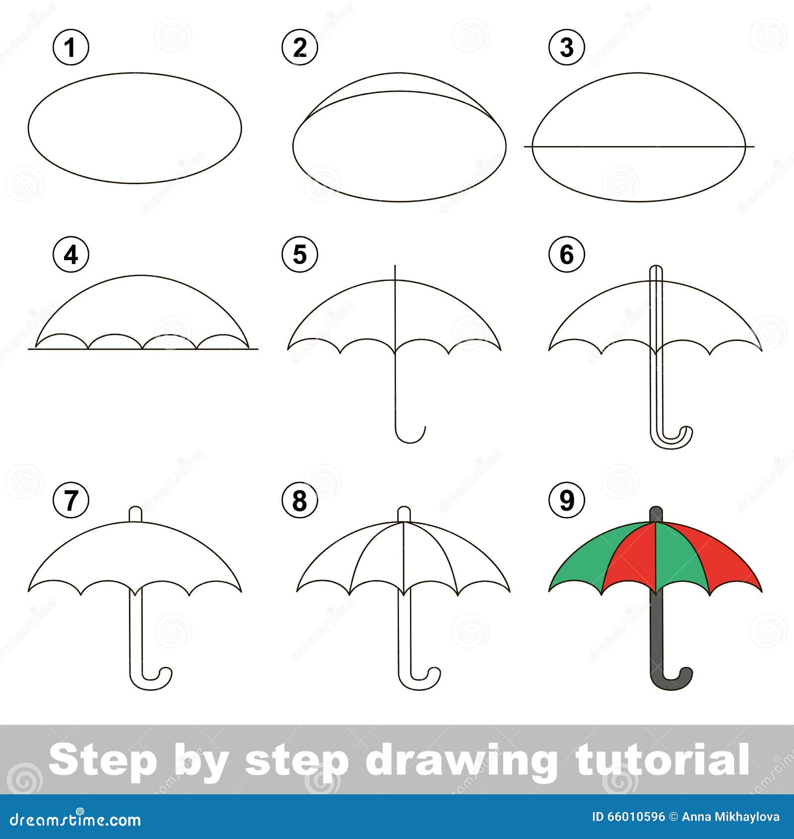 how to draw a umbrella