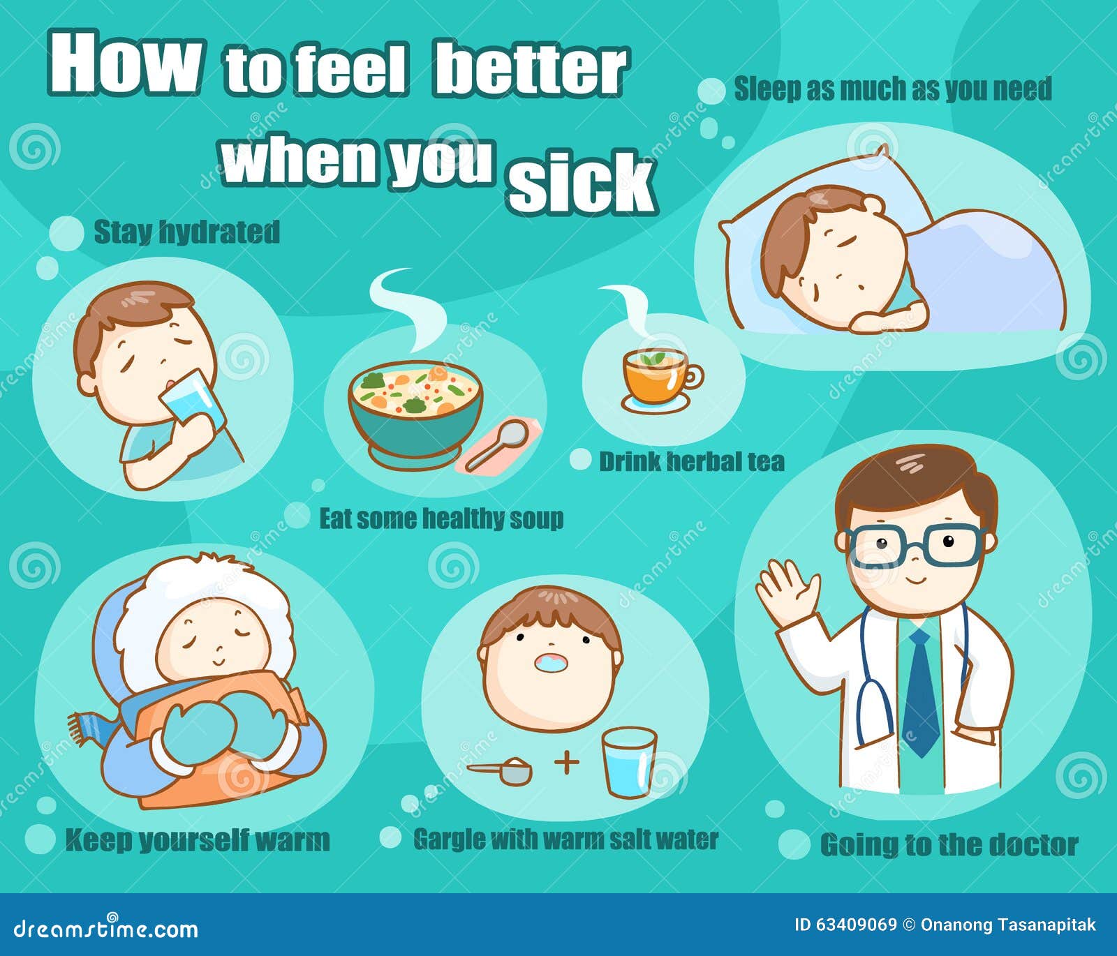 How To Feel Better When You Sick Stock Vector
