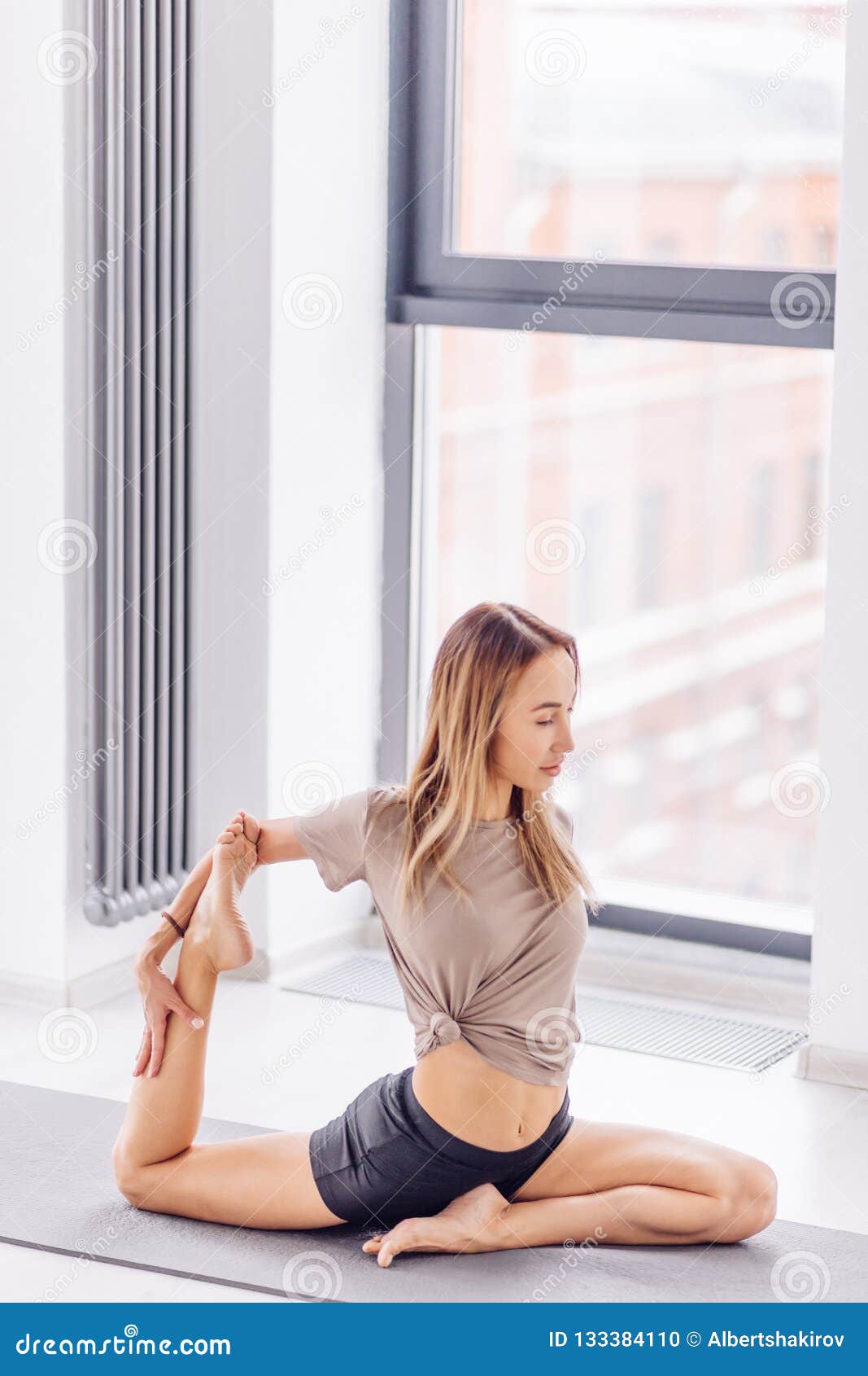How To Get Flexible Legs. Extreme Yoga Stock Photo - Image of