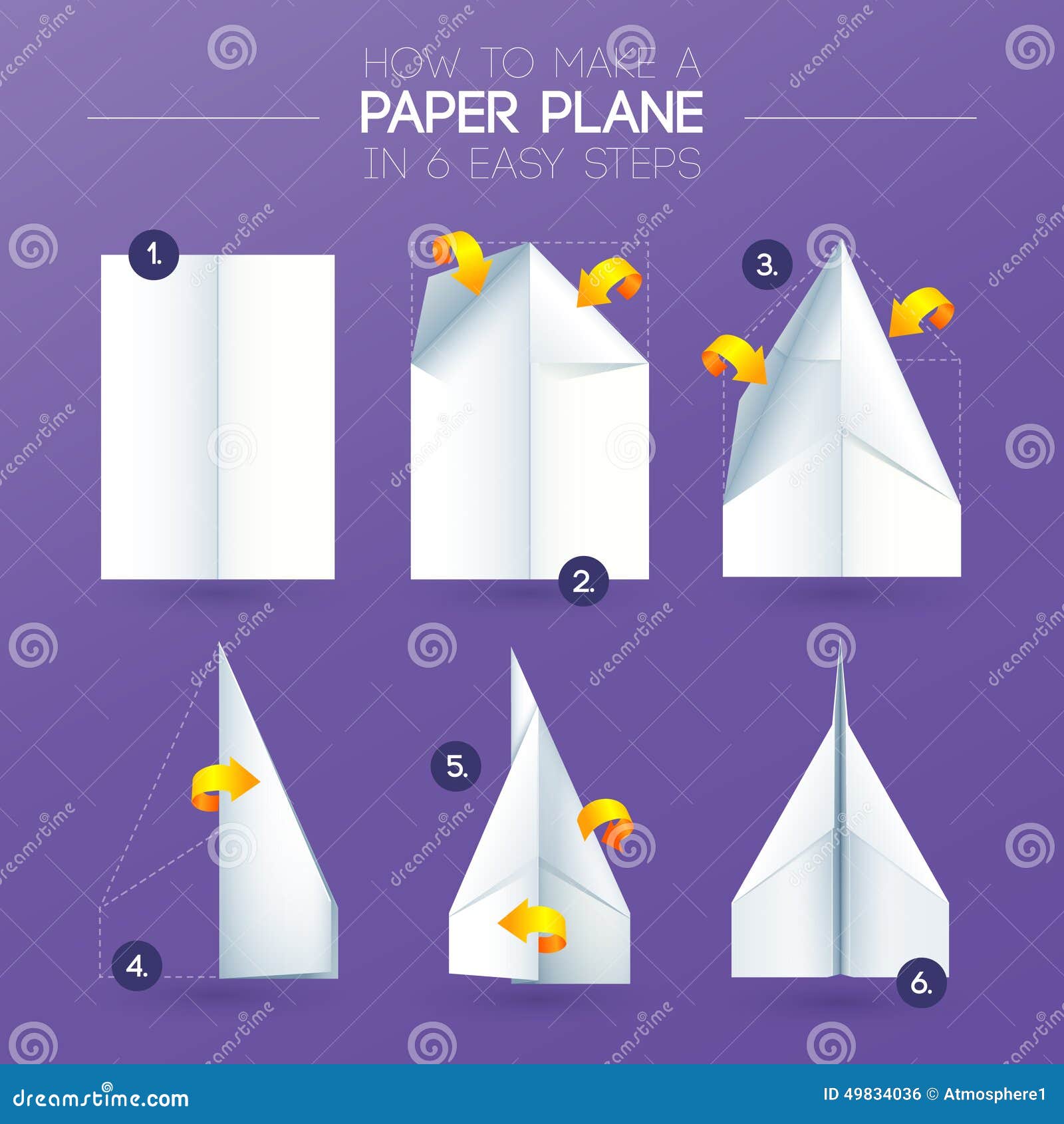 How To Make Origami Airplane Paper Folding Stock Vector