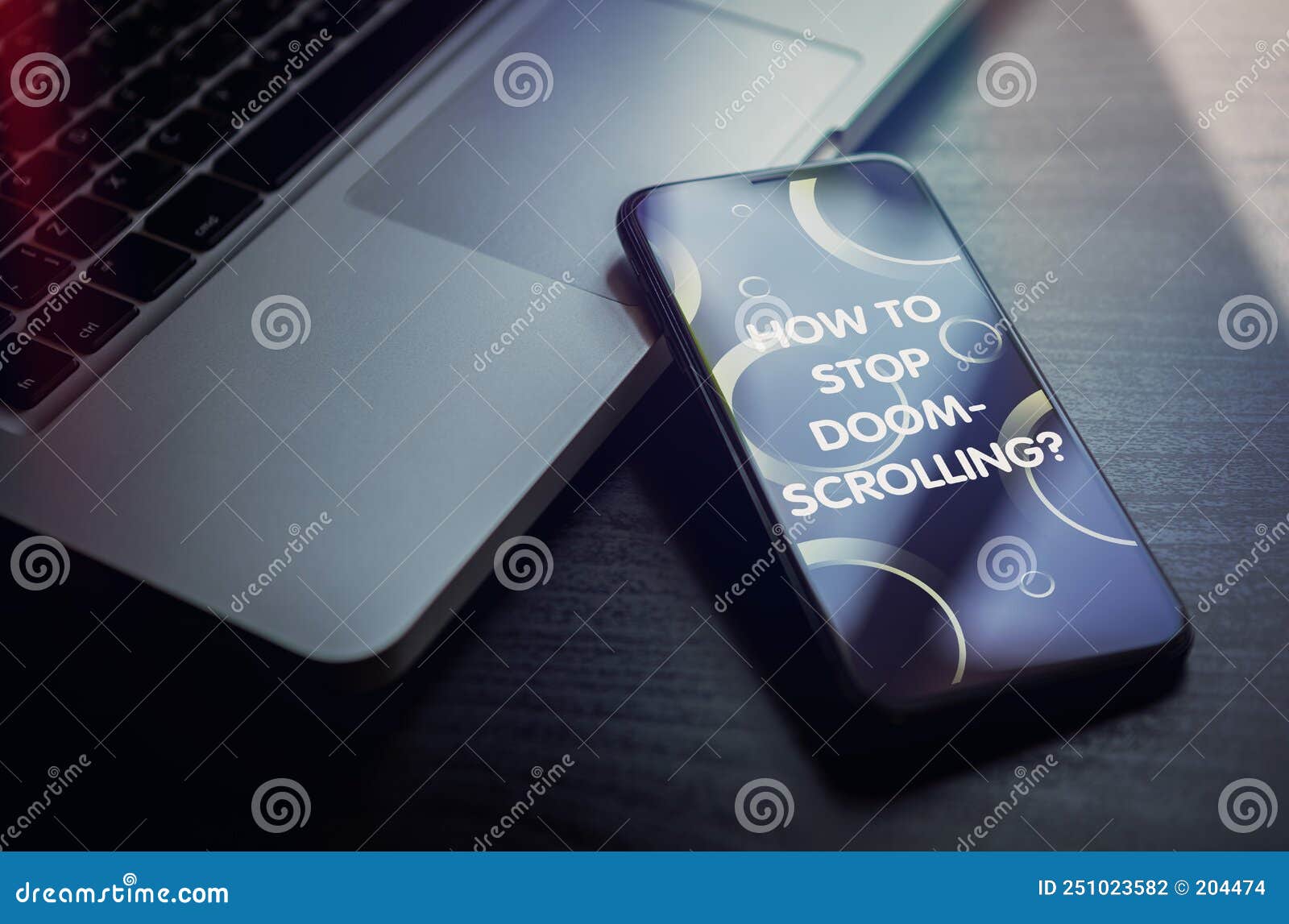 how to stop doomscrolling - on the smartphone screen display concept