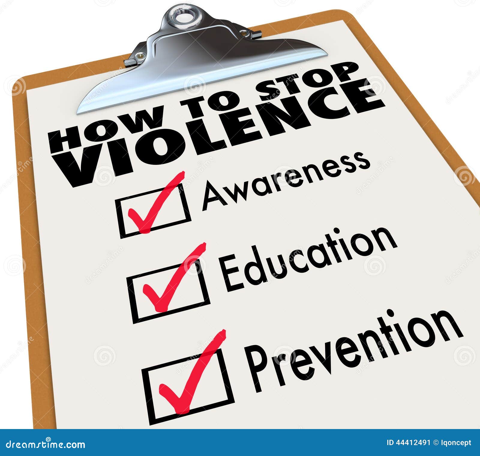 how to stop violence checklist awareness education prevention