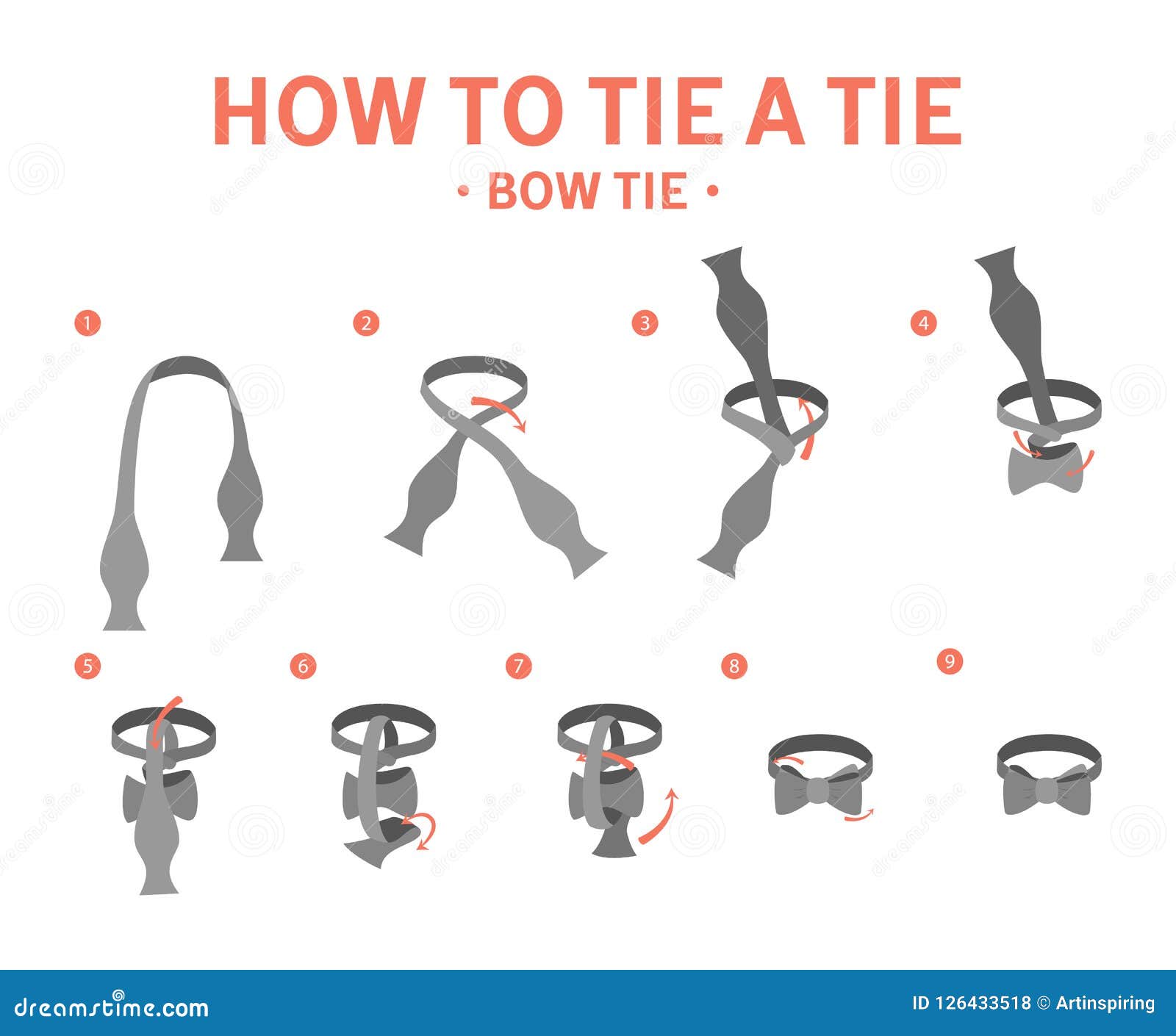 How To Tie a Bow Tie Instruction Stock Vector - Illustration of ...