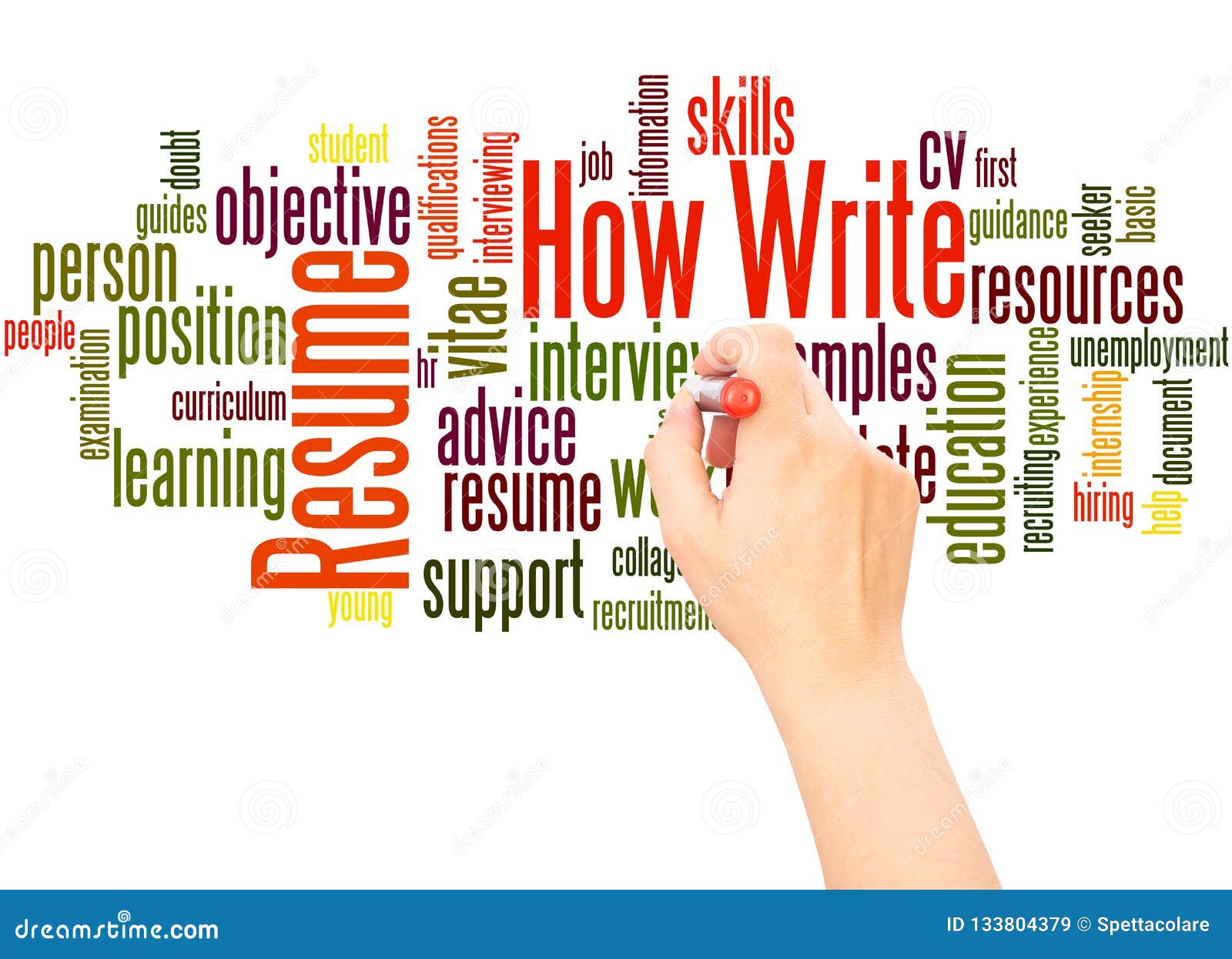 How Write Resume Word Cloud Hand Writing Concept Stock
