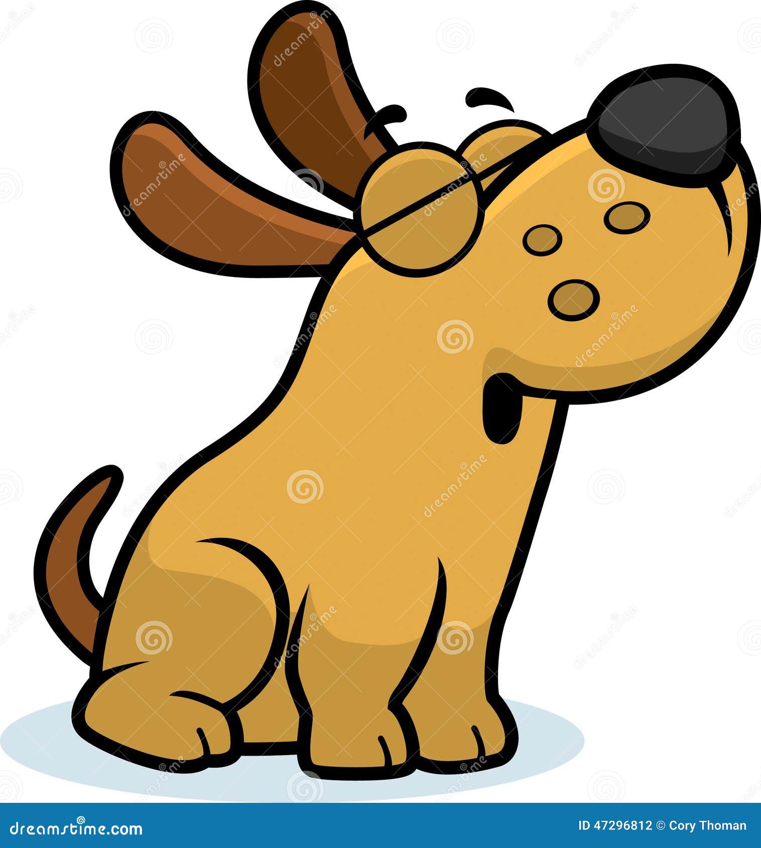 Howling Cartoon Dog stock vector. Illustration of illustration - 47296812