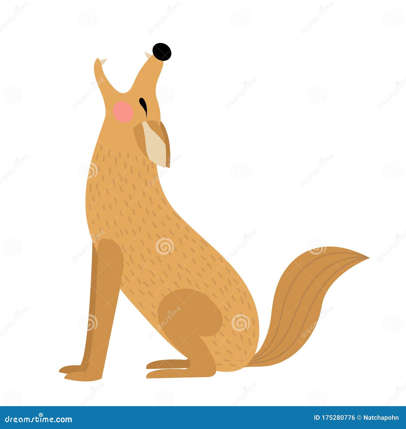 Howling Coyote Animal Cartoon Character Vector Illustration Stock Vector -  Illustration of design, coywolf: 175280776