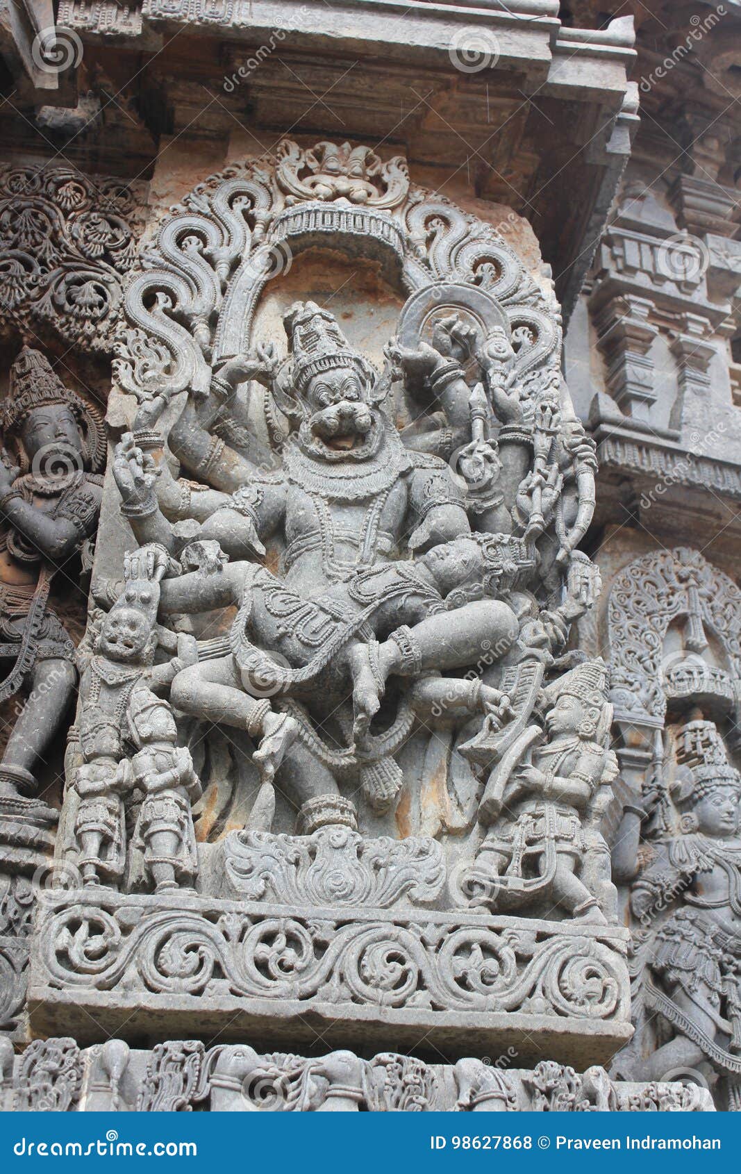 Hoysaleswara Temple Outer Wall Carved with Sculpture of Lord ...