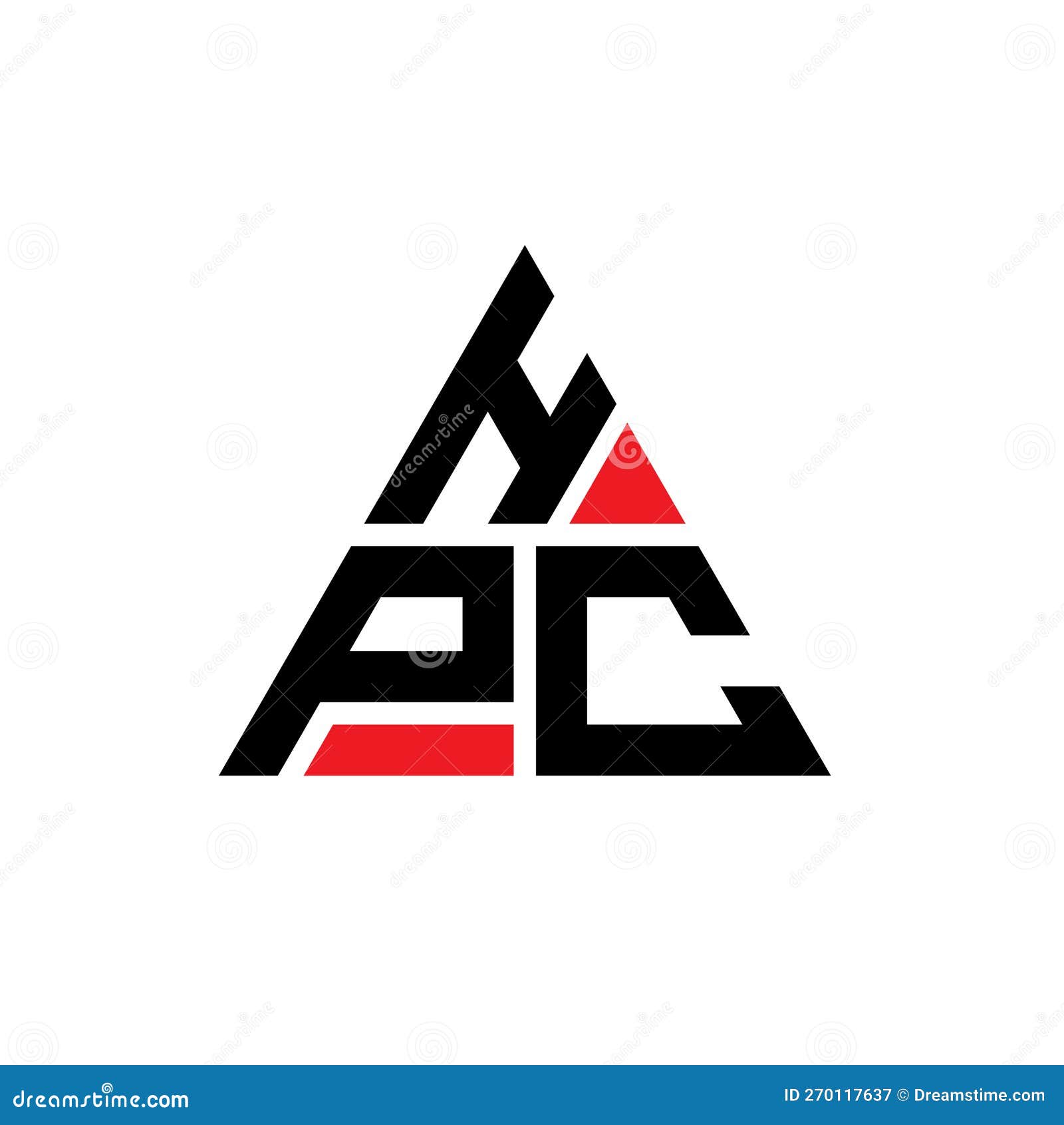 hpc triangle letter logo  with triangle . hpc triangle logo  monogram. hpc triangle  logo template with red