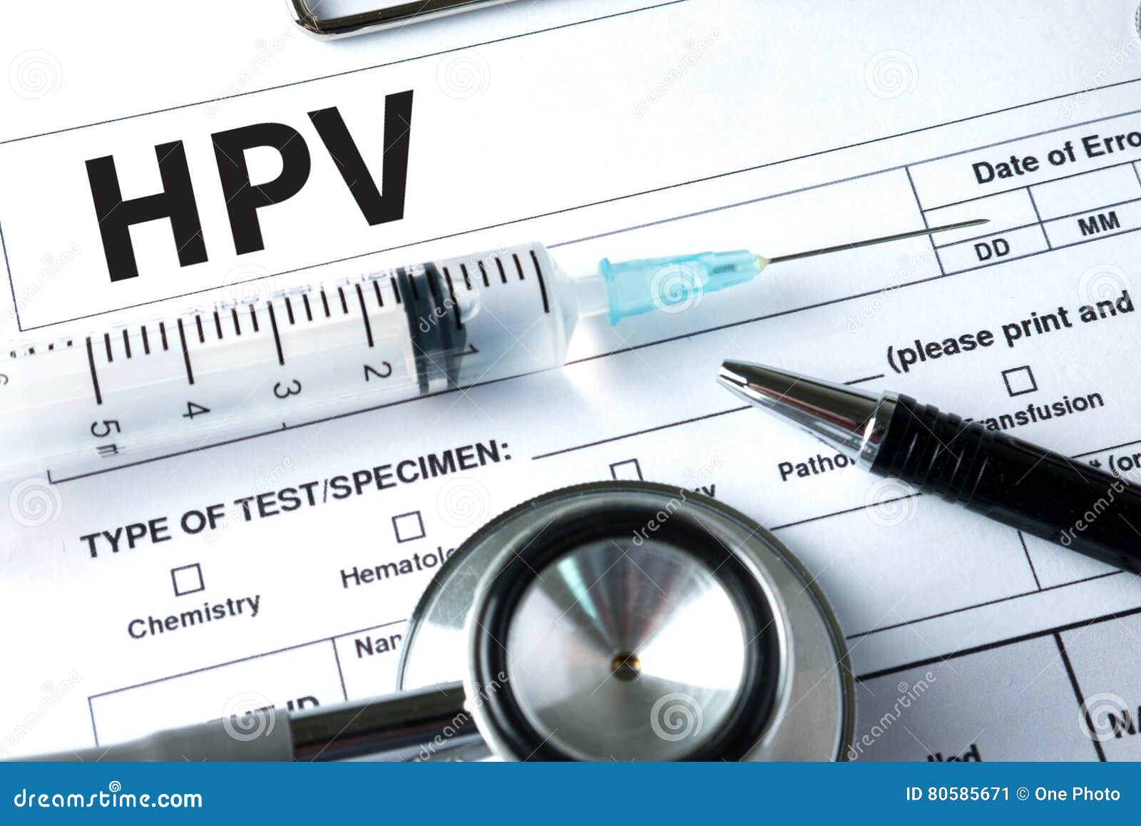 hpv concept virus vaccine with syringe hpv criteria for pap