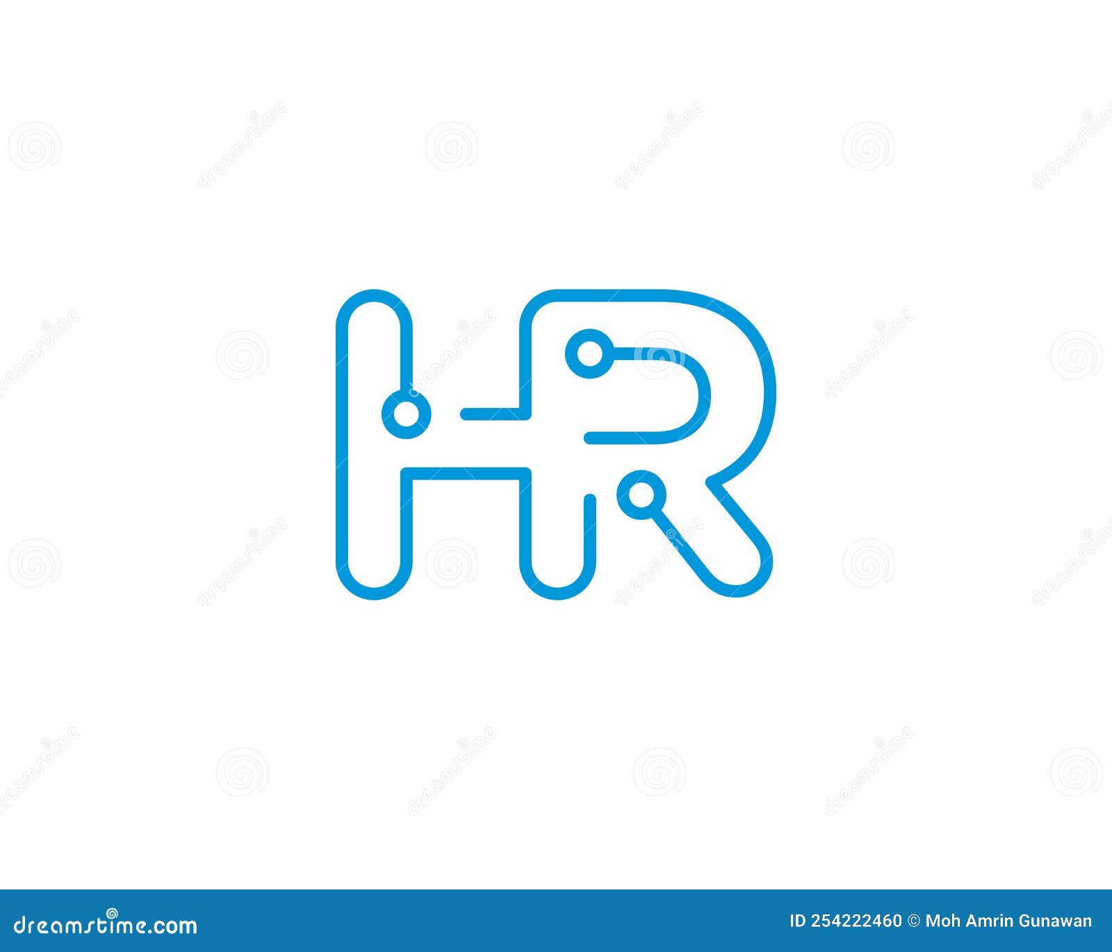 HR Letters, Electronic Circuit, Technology Logo Design Vector 001 Stock Vector Illustration of