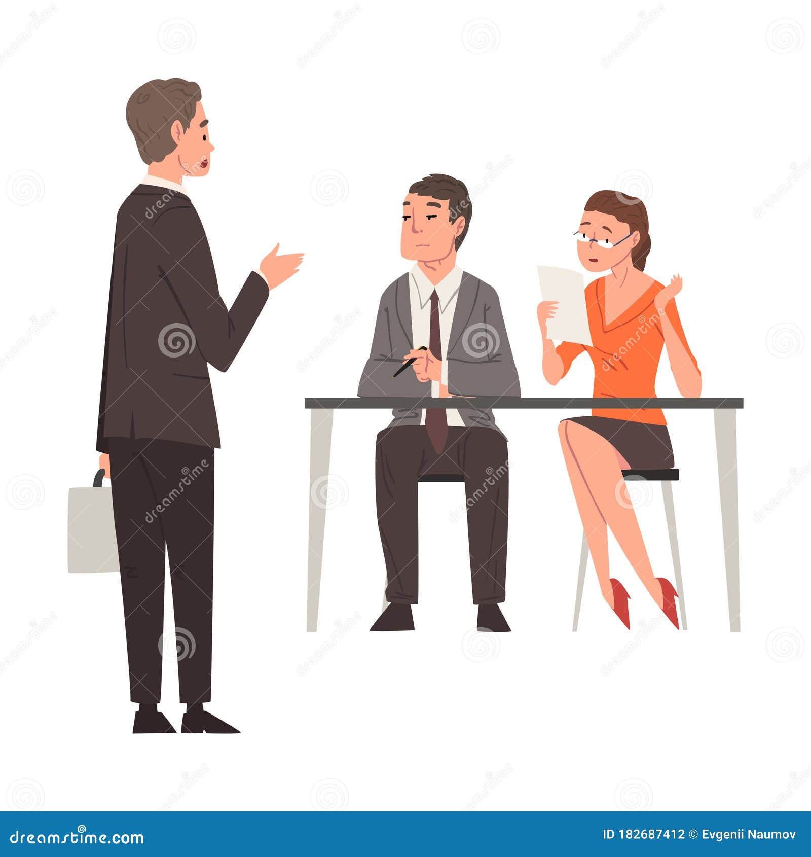 HR Managers Talking with Male Candidate, Businessman Having Job ...