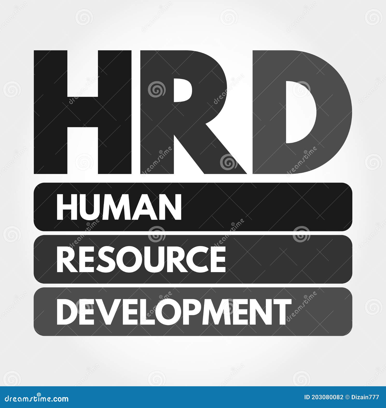 HRD Human Resource Development Acronym Stock Illustration