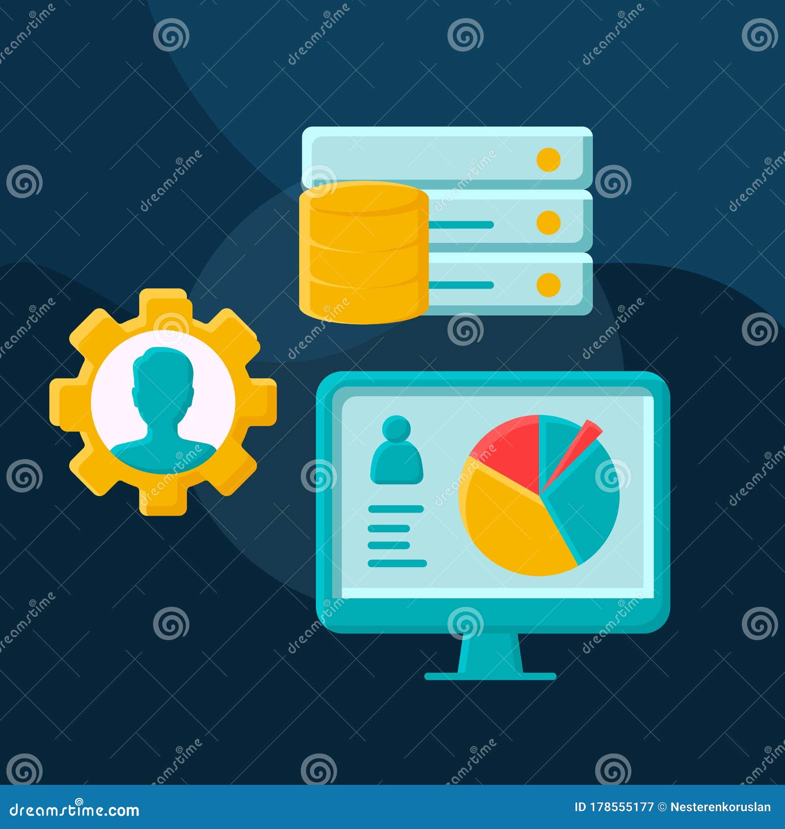 hris flat concept  icon