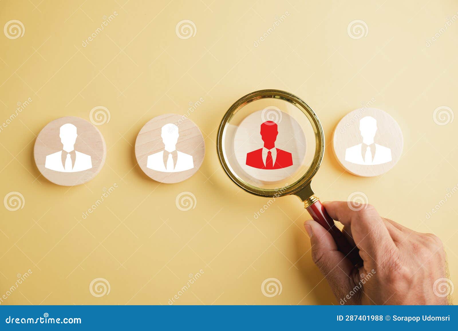 HRM Insight Magnifier Glass Zooms in on Manager Icon in Staff Icons ...