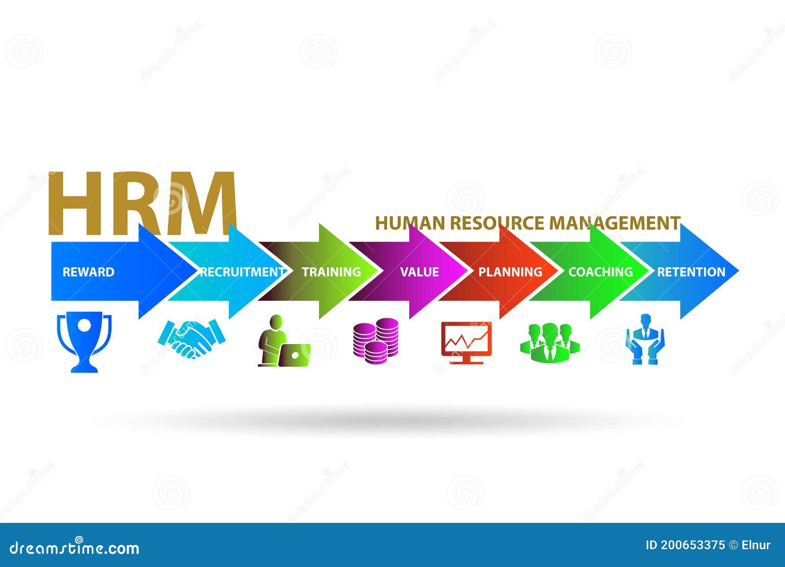 Hrm Human Resources Management Concept Stock Illustration