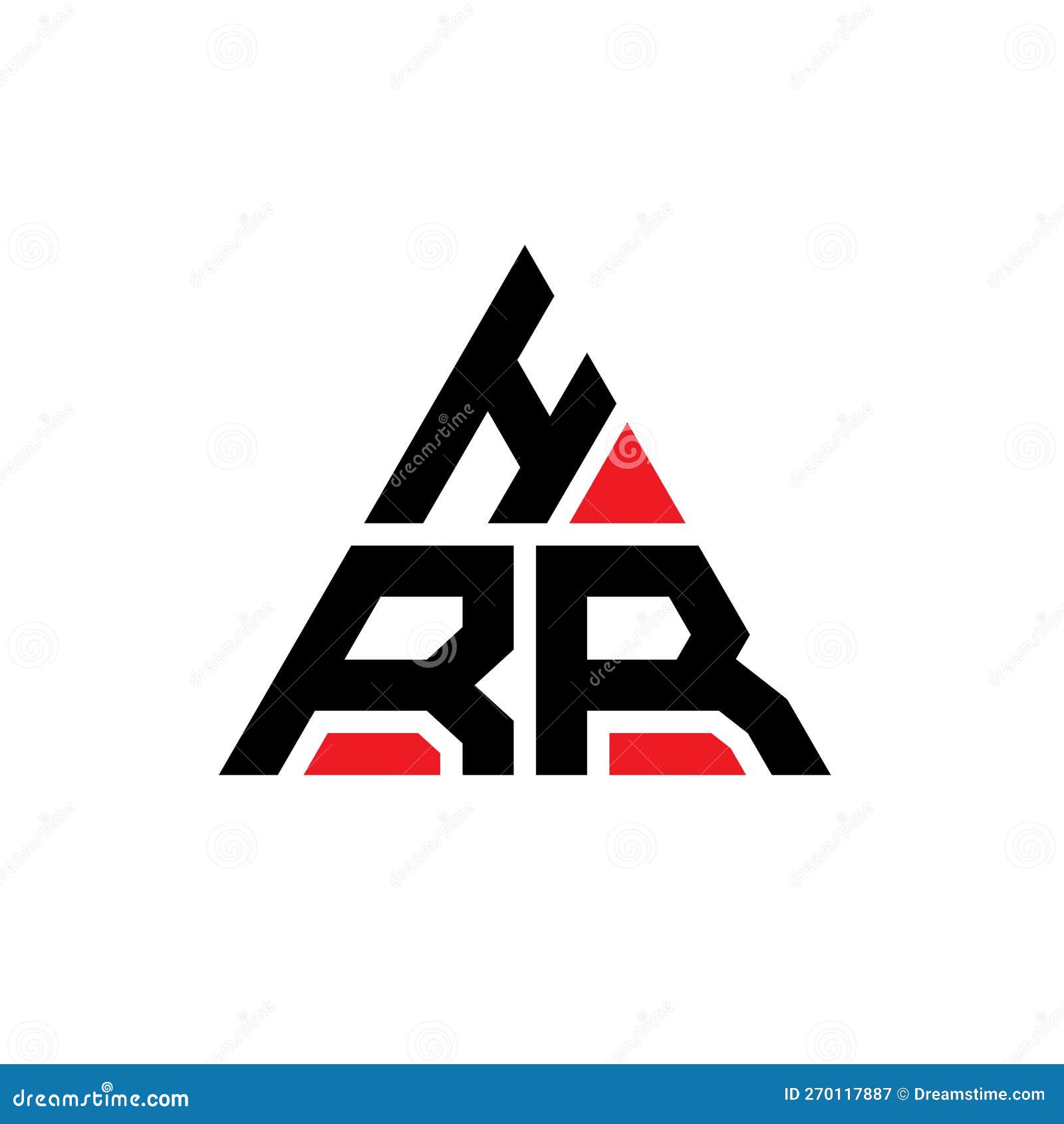 hrr triangle letter logo  with triangle . hrr triangle logo  monogram. hrr triangle  logo template with red