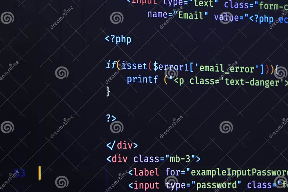 HTML Code on Laptop Screen, Python Code Computer Screen Stock Image ...