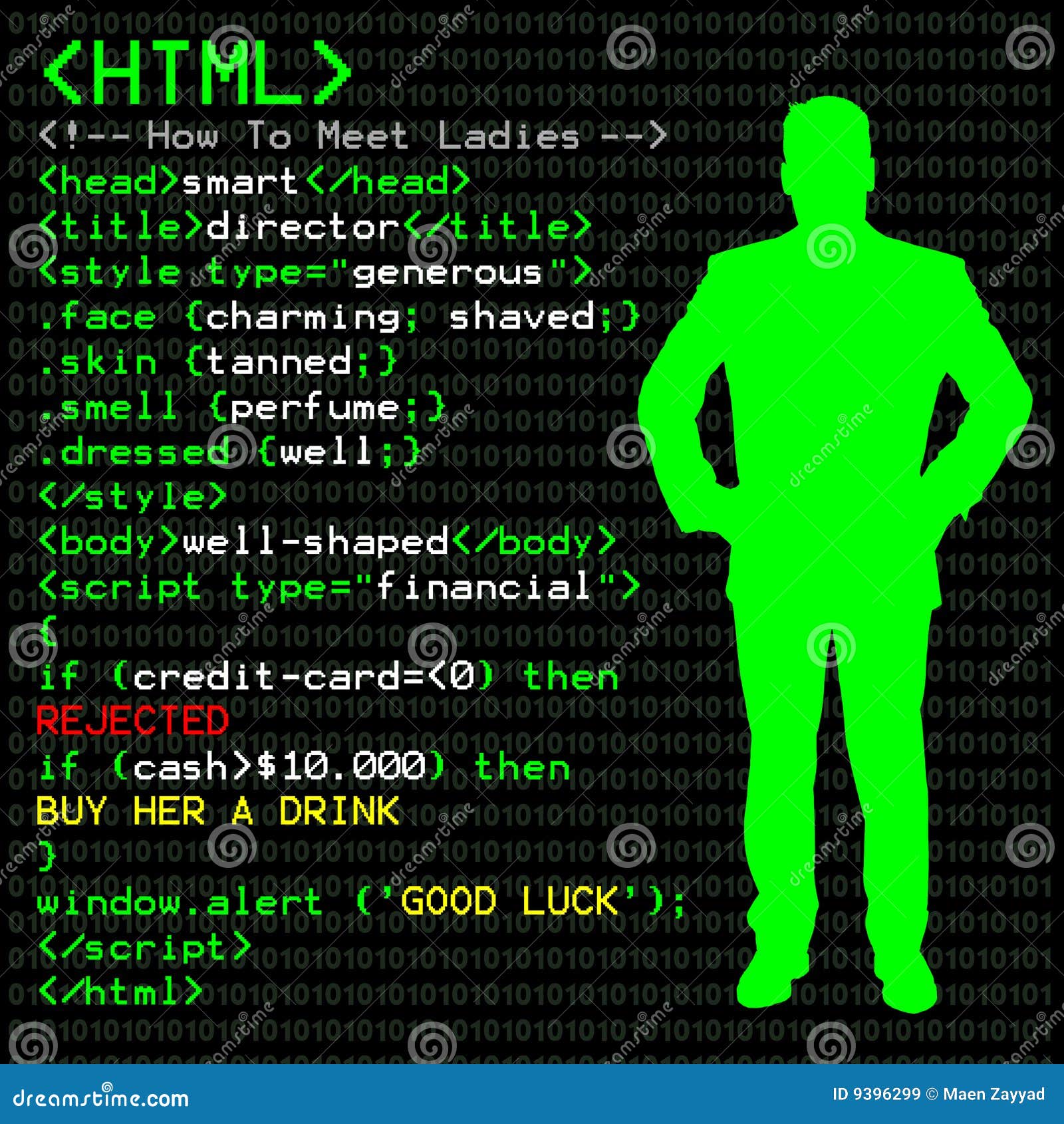 HTML Code for Men stock illustration. Illustration of credit - 9396299