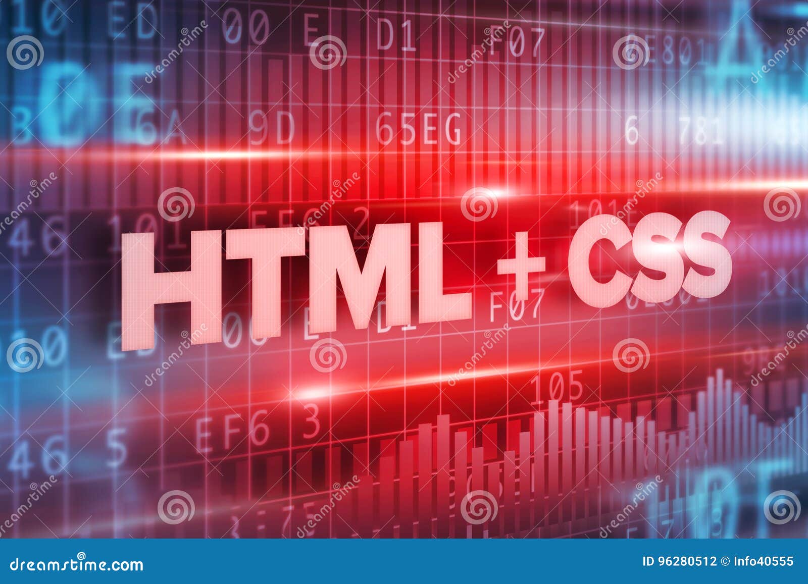 HTML and Css Abstract Concept Blue Text Blue Background Stock Illustration  - Illustration of media, communication: 96280512