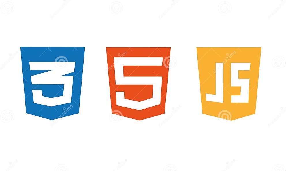 HTML5 CSS3 JS Icon Set. Web Development Logo Icon Set of Html, Css and ...