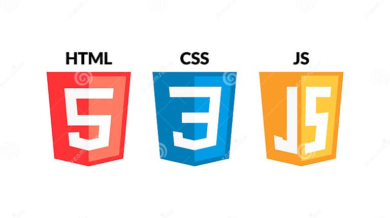 HTML5 CSS3 JS Icon Set. Web Development Logo Icon Set of Html, Css and ...