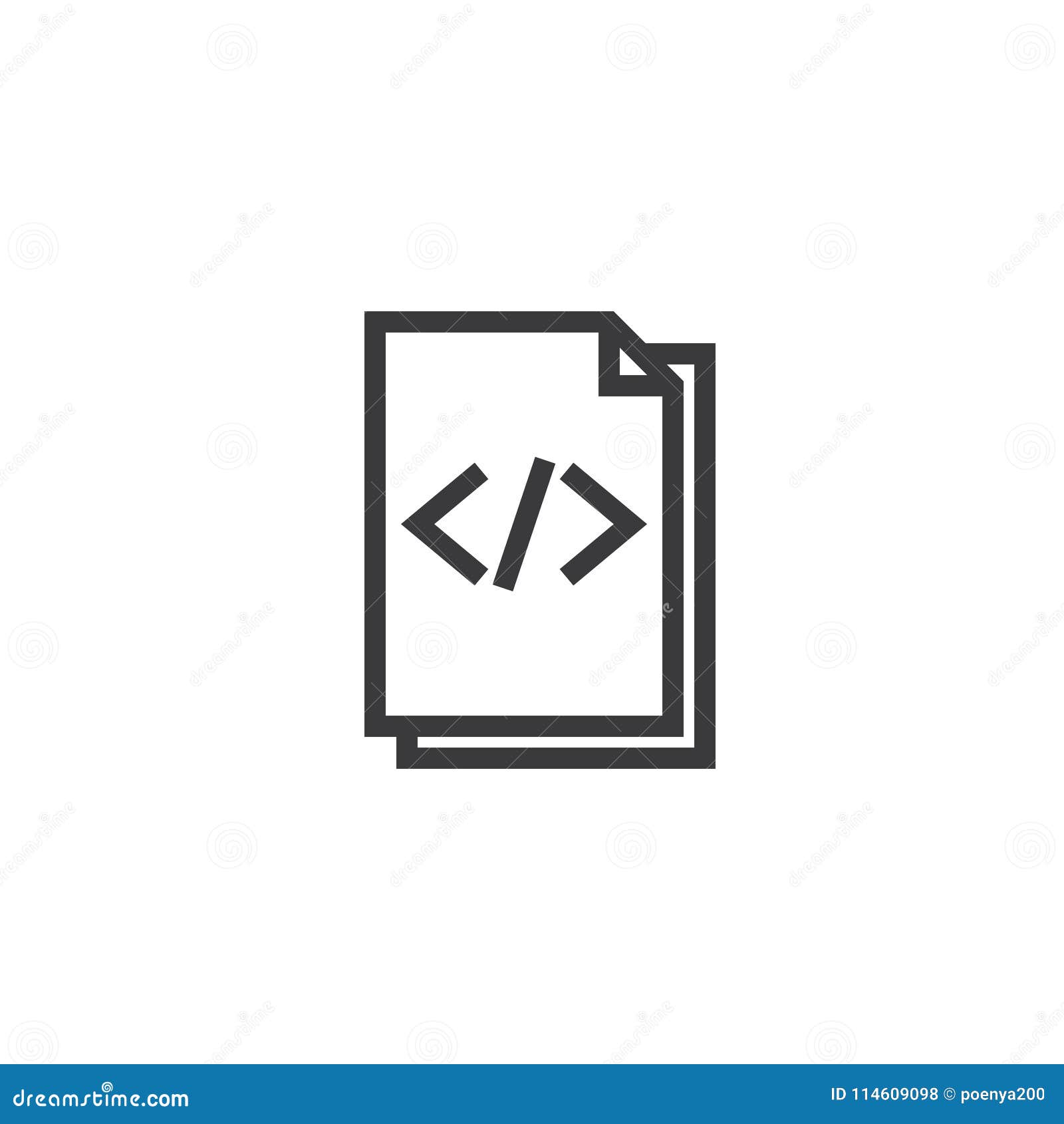 Download HTML Document Paper Outline Icon. Isolated Note Paper Icon ...