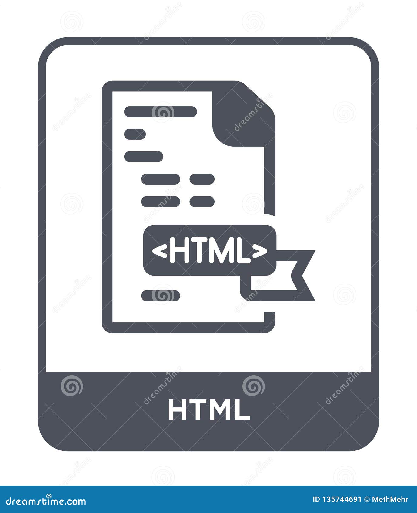 Download Html Icon In Trendy Design Style. Html Icon Isolated On ...