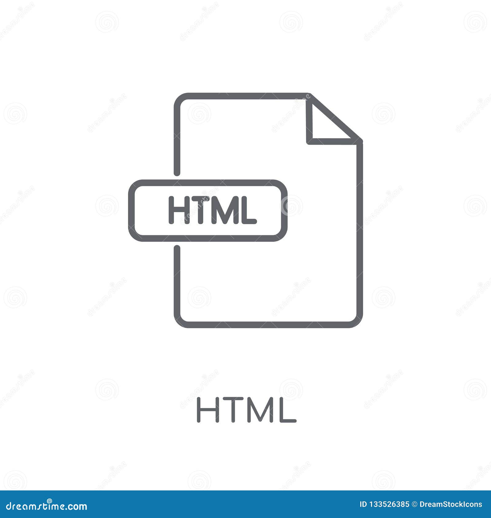 Download HTML Linear Icon. Modern Outline HTML Logo Concept On ...