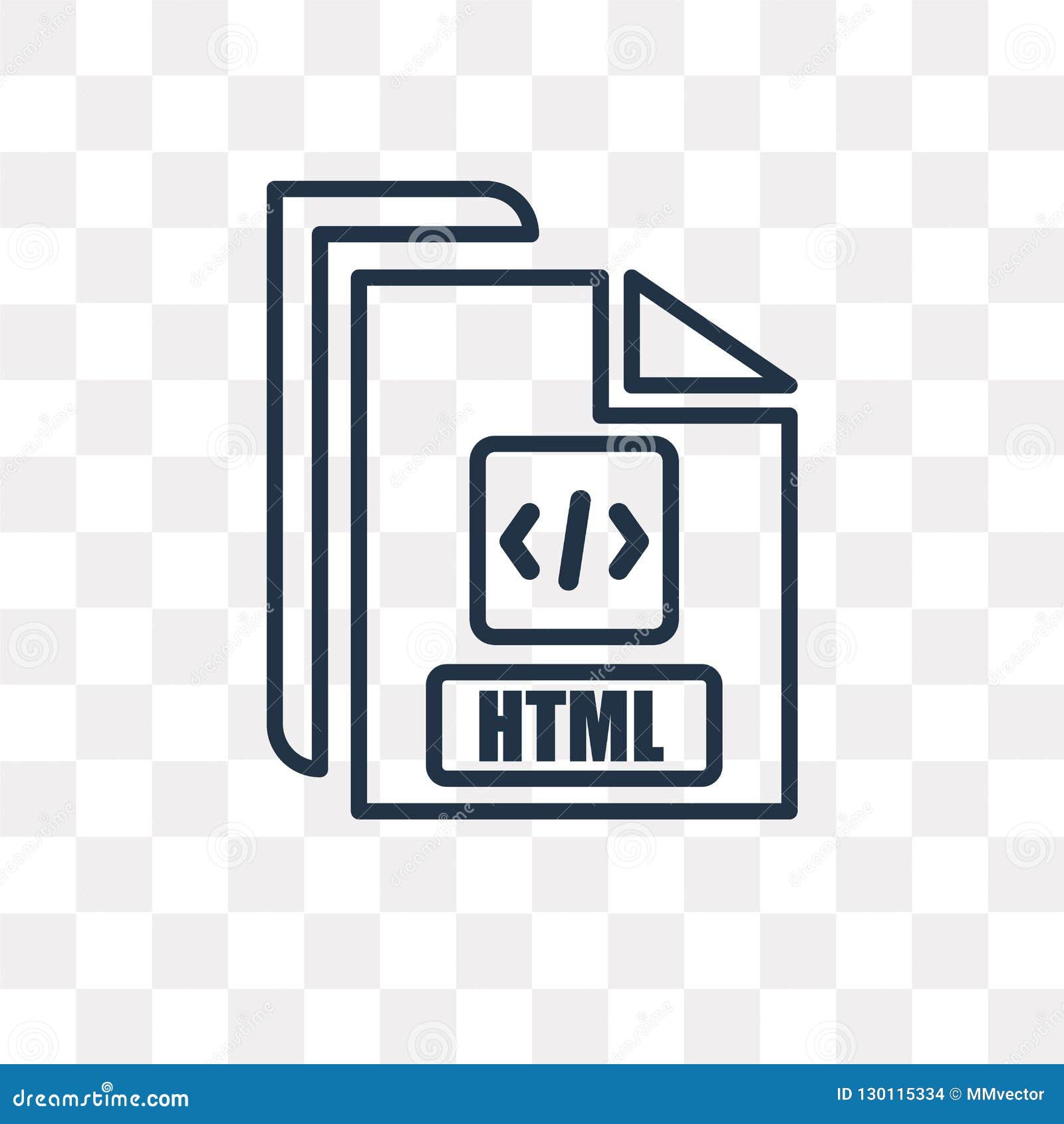 Html Vector Icon Isolated on Transparent Background, Linear Html Stock  Vector - Illustration of computer, coding: 130115334