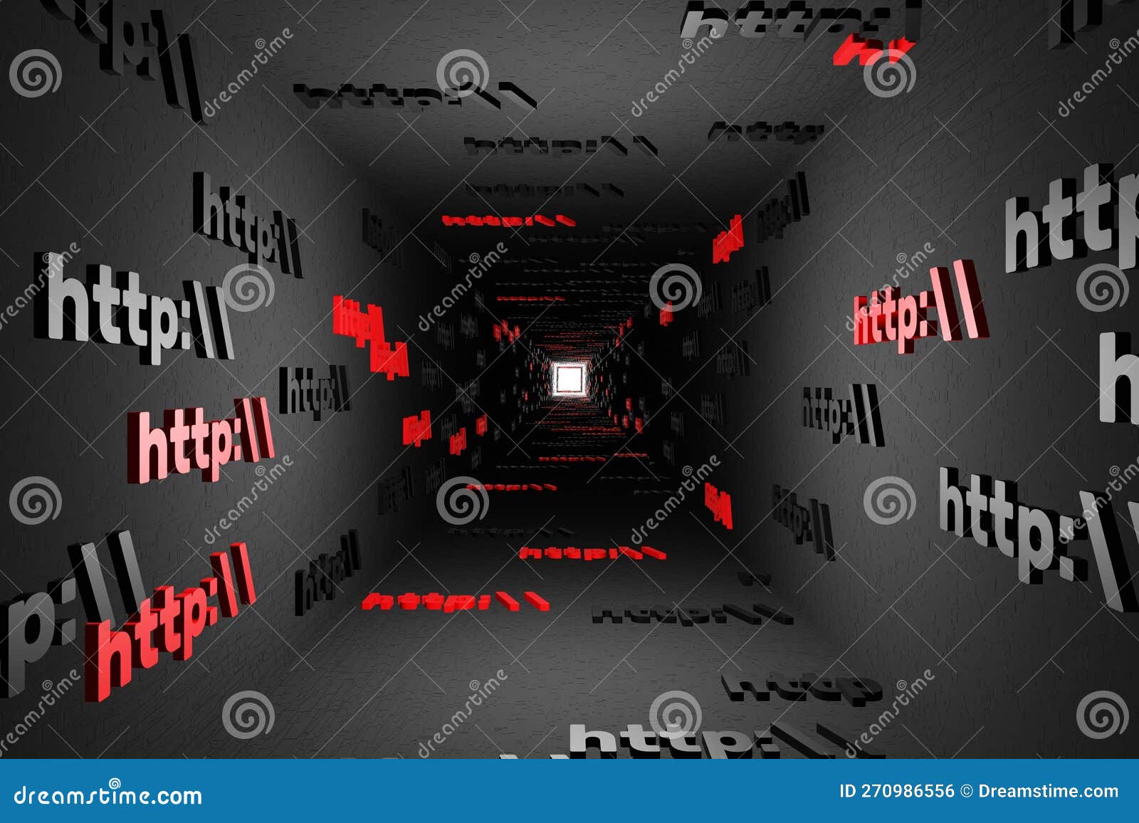 http  sign in black tunnel background 3d render. hypertext transfer protocol secure web 3