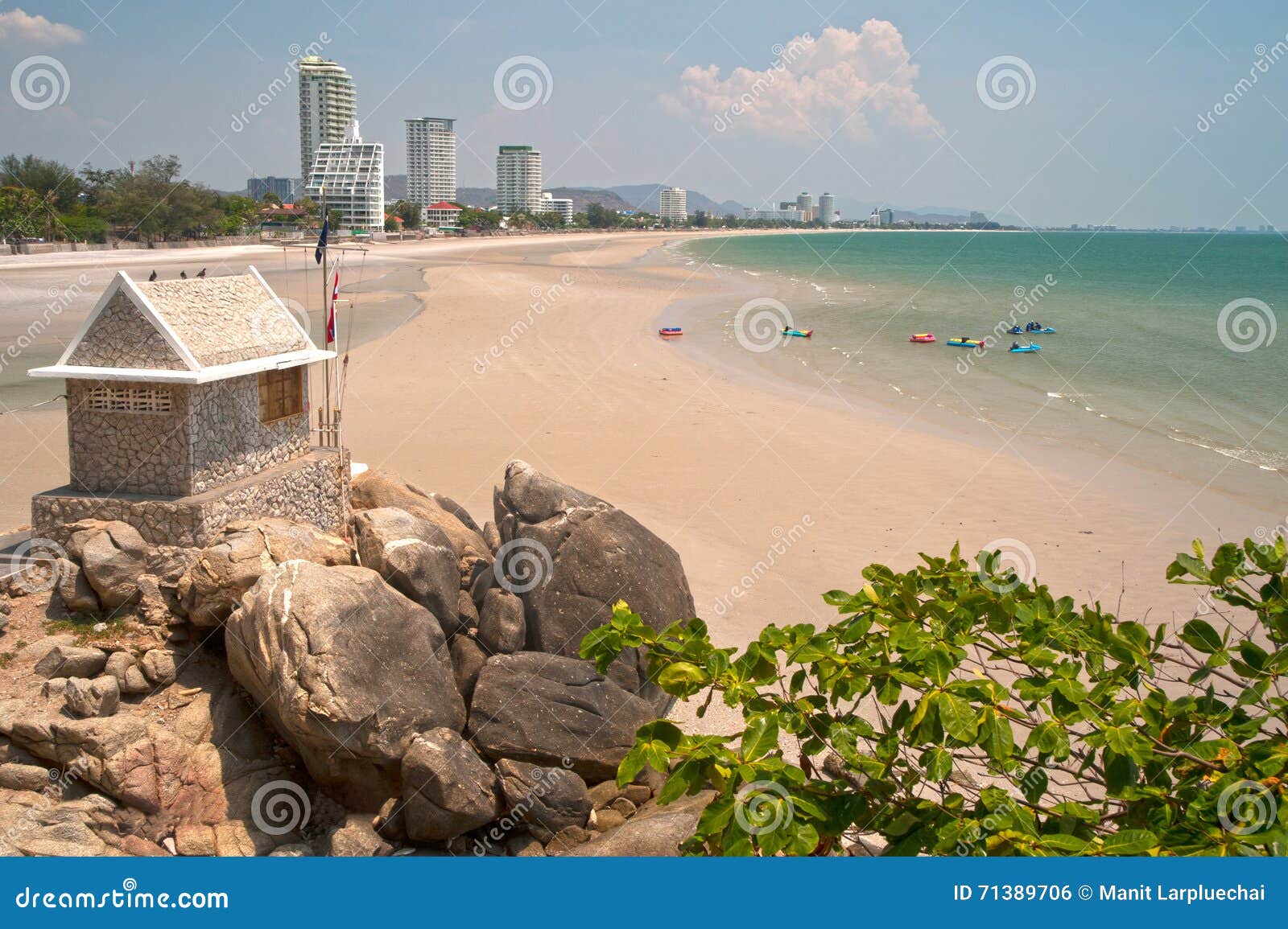 Hua Hin Beach From Khao Takiab Temple Thailand Stock Photo