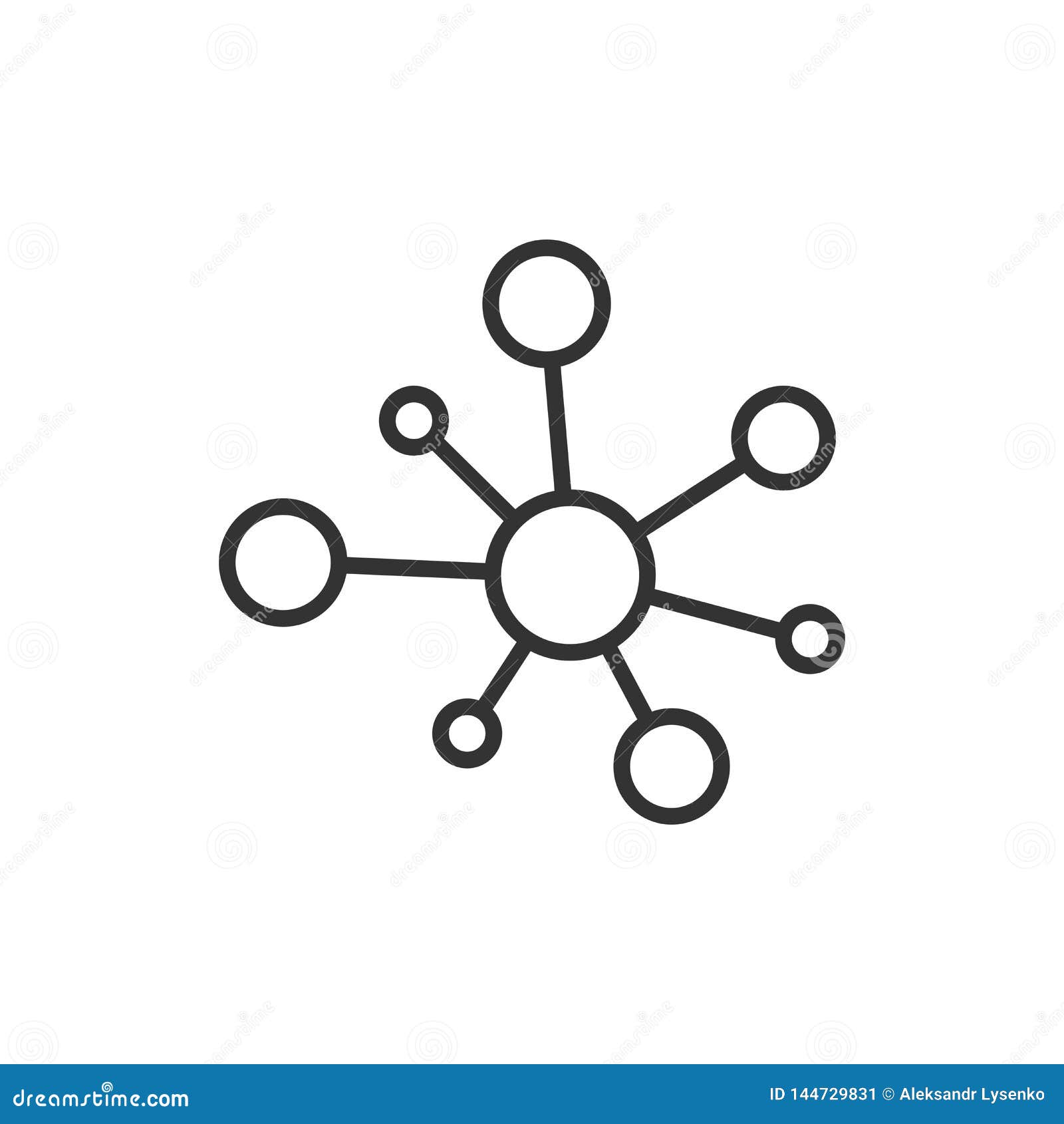 hub network connection sign icon in flat style. dna molecule   on white  background. atom business