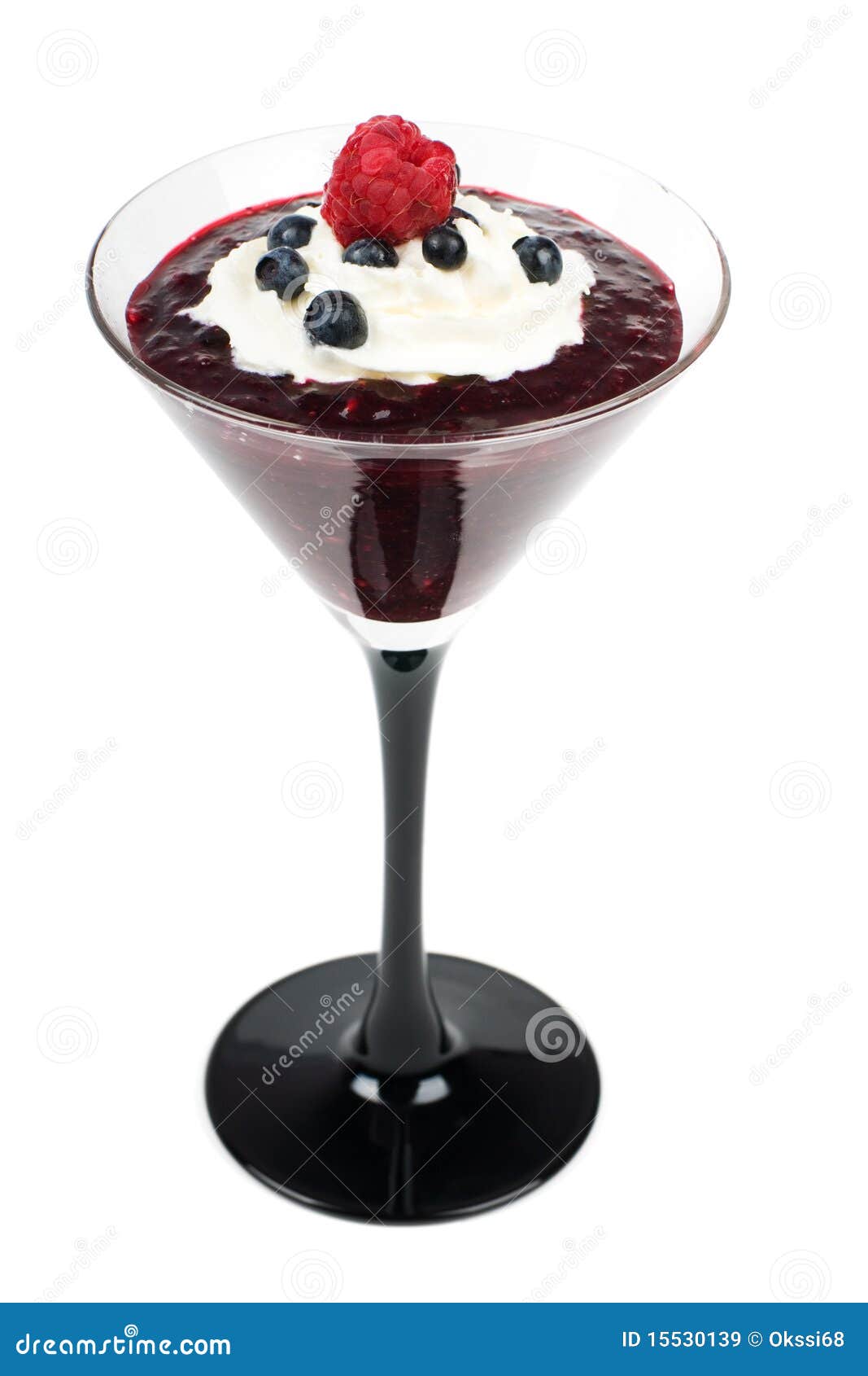 Huckleberry Cocktail with Whipped Cream Stock Image Image of milk