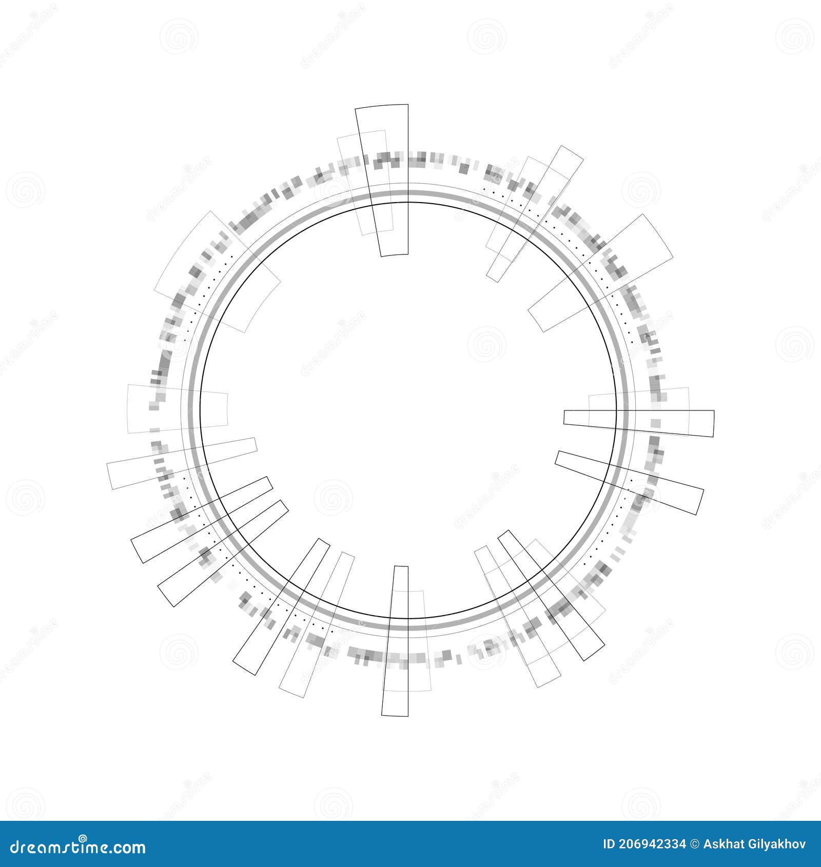hud circle infographic s. sci-fi round head-up display for futuristic user interface hud. tech and science theme