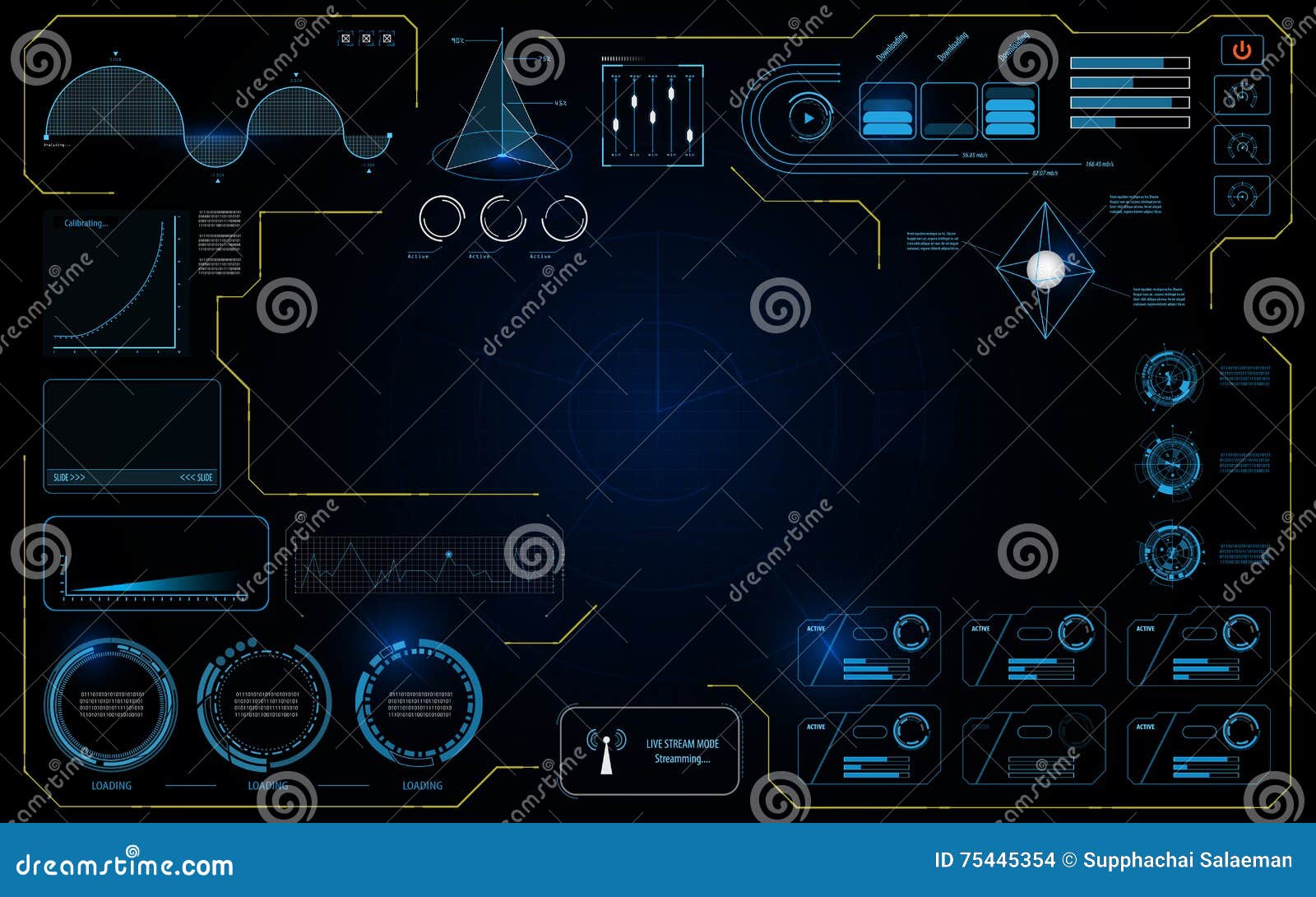 Hud Interface UI Data Technology Working Screen Infographic Design
