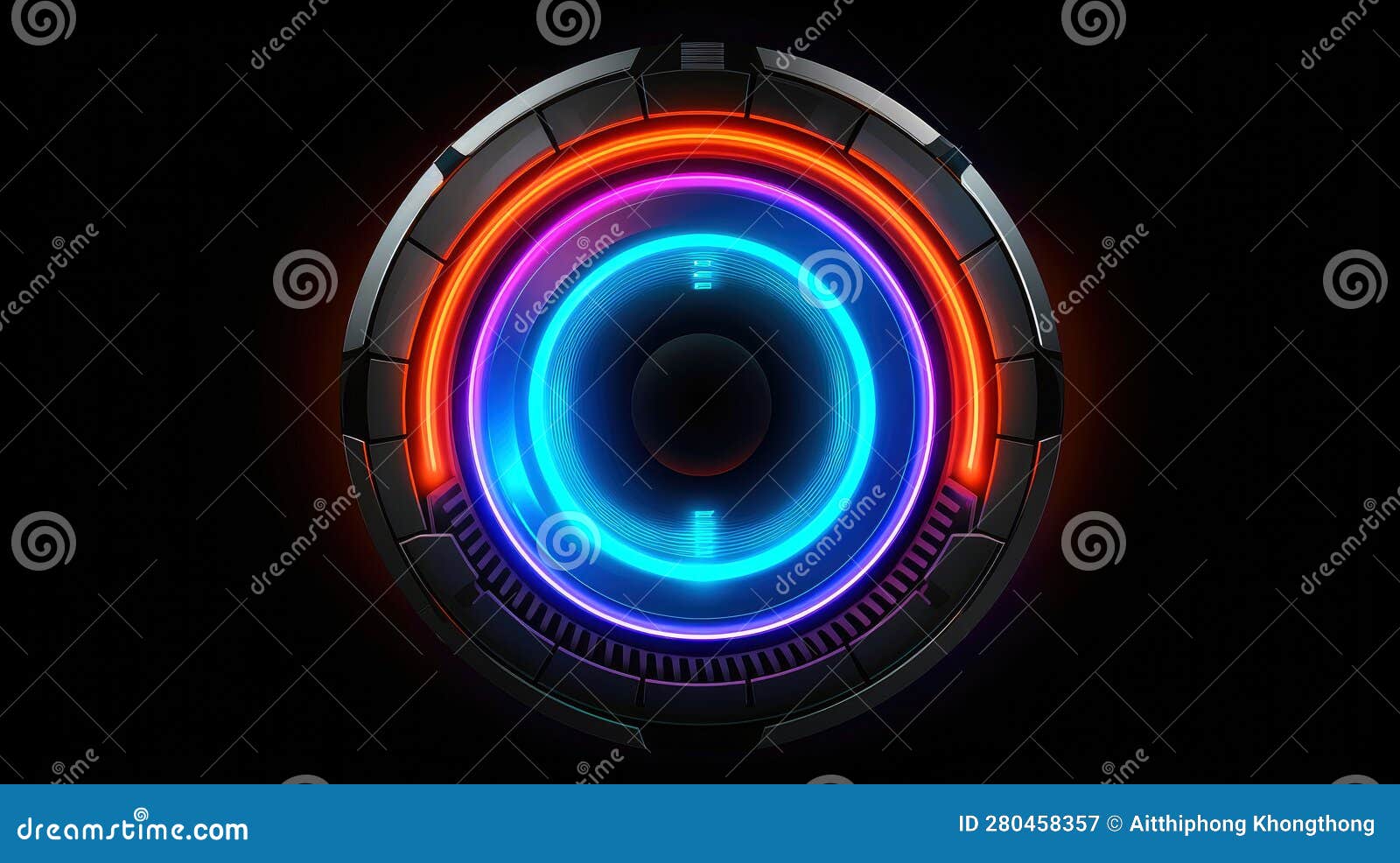 HUD Round Frames and Borders, Aim Control and Digital Interface, Button