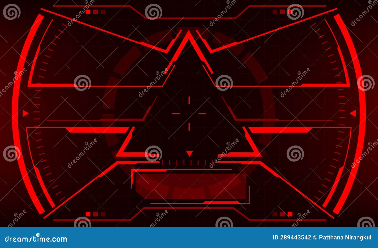 hud sci-fi interface screen view red triangle geometric  virtual reality futuristic technology creative display 