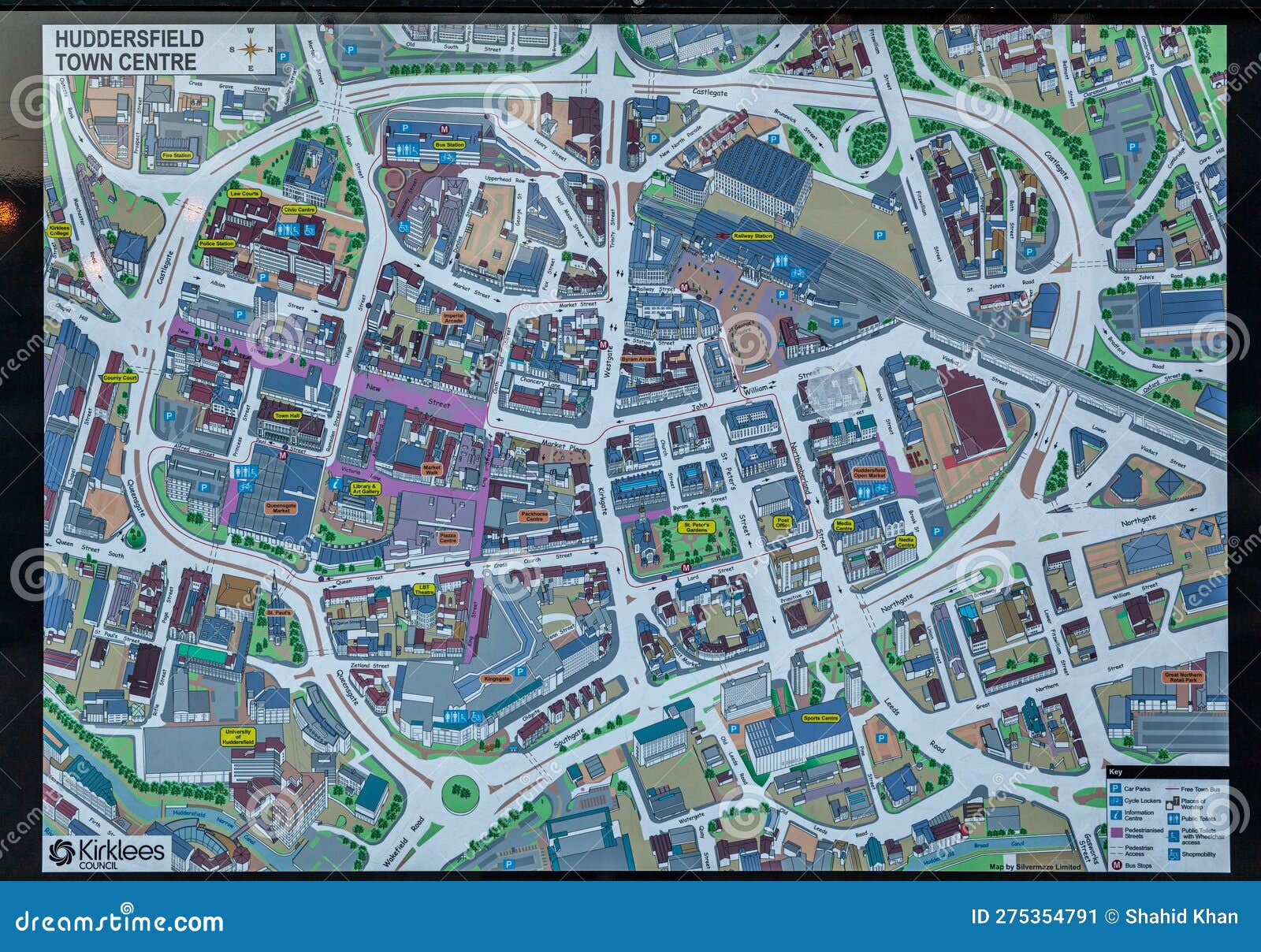 Huddersfield Map UK editorial photo. Image of plan, location 275354791