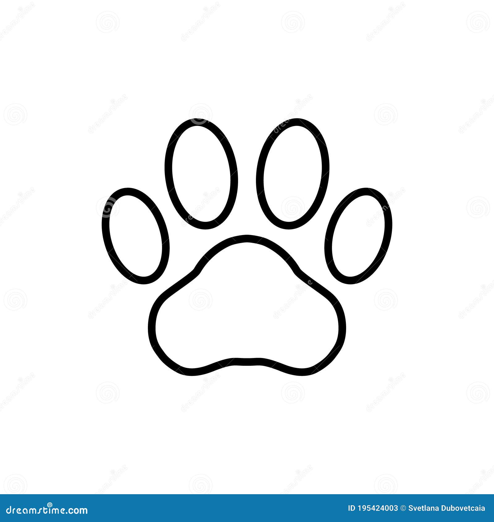 Huellas De Página. Icono De Vector De Perro O Gato. Mascota De Espacio.  Cachorro De Pie Aislado En Fondo Blanco. Púa De Silueta Ne Ilustración del  Vector - Ilustración de insignia, contorno