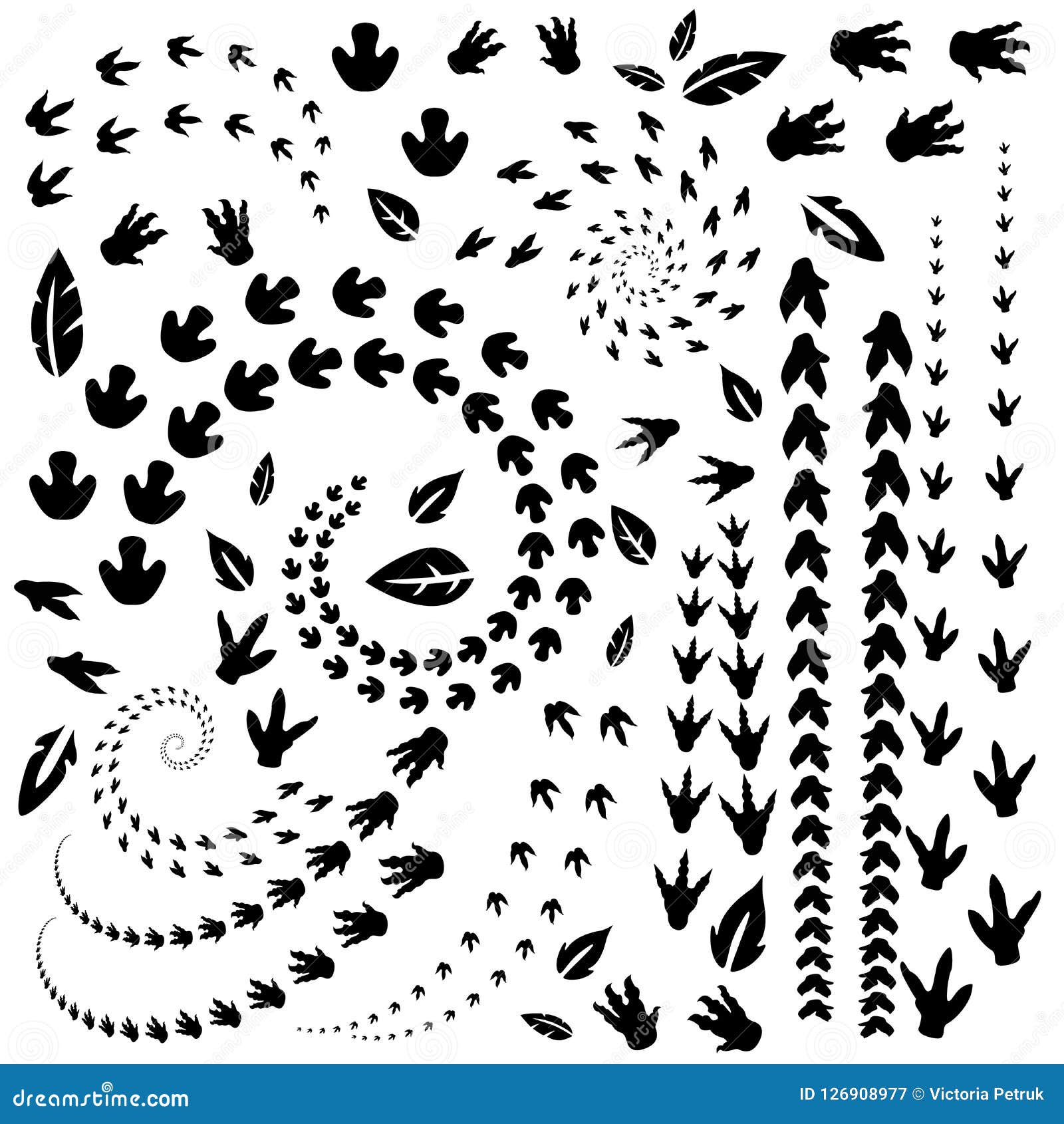 Huellas Del Dinosaurio Ilustración Del Vector Ilustración del Vector -  Ilustración de textura, textil: 126908977