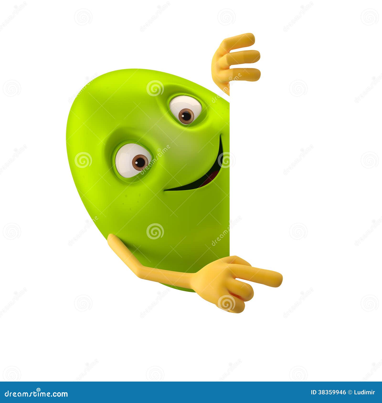 Huevo De Pascua Sonriente, Personaje De Dibujos Animados Divertido Del  Verde 3D, Mostrando Las Manos Stock de ilustración - Ilustración de fondo,  pascua: 38359946