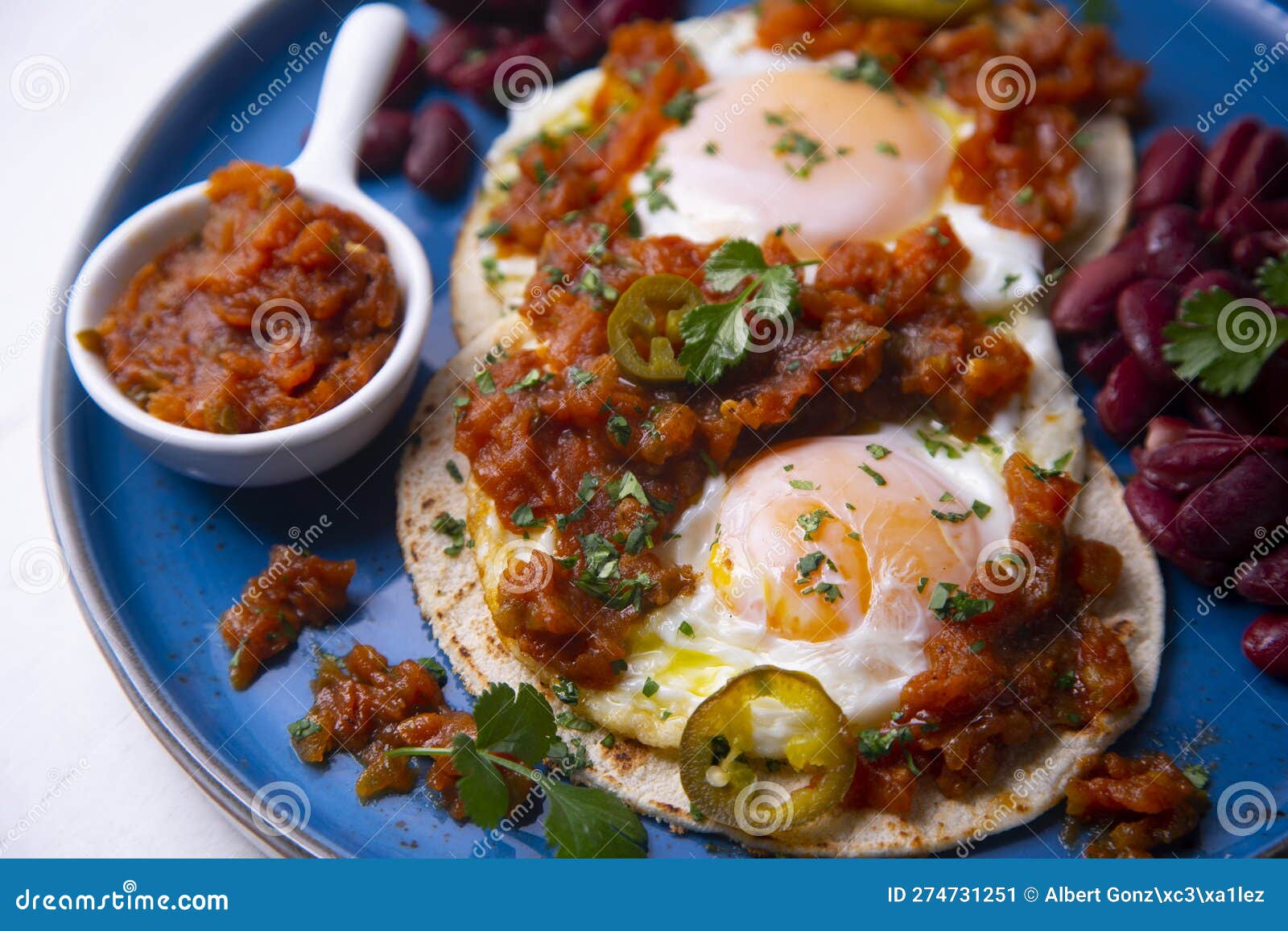 Huevos Rancheros are a Traditional Mexican Breakfast Stock Image