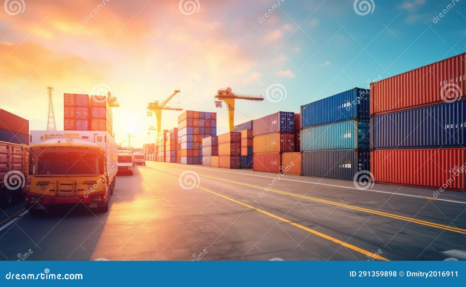 Huge Area for Storage and Accounting of Port Cargo in Containers. Stock