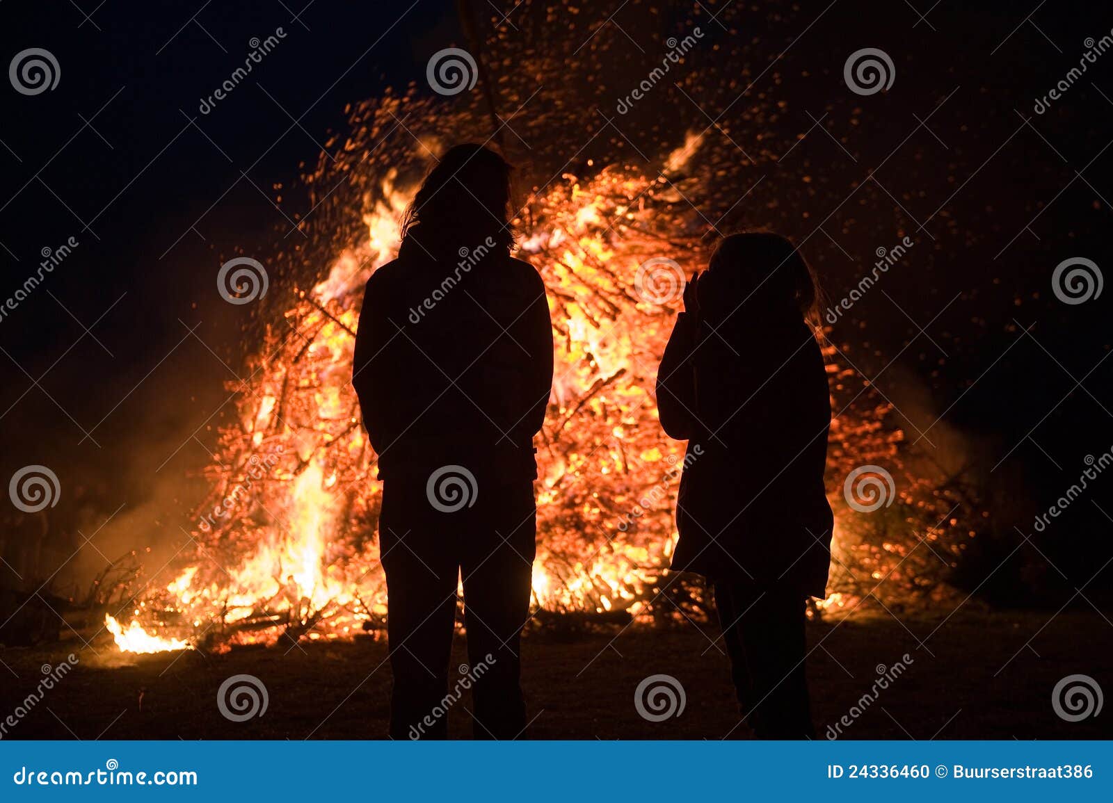 huge bonfire with easter